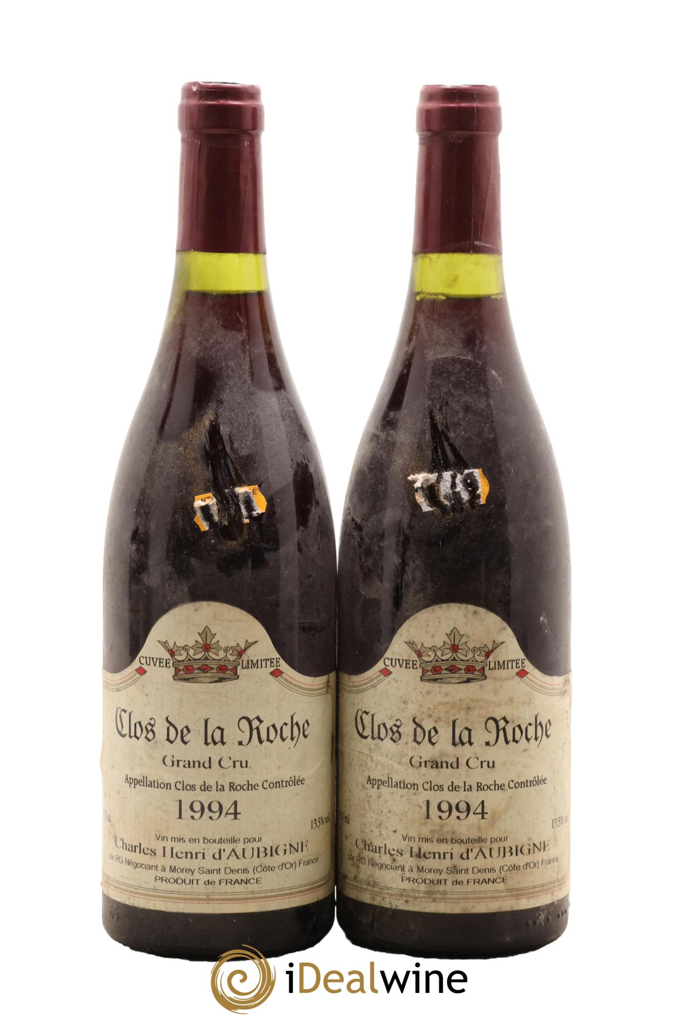 Clos de la Roche Grand Cru Charles Henri d'Aubigne 1994 - Lot de 2 bouteilles - 0