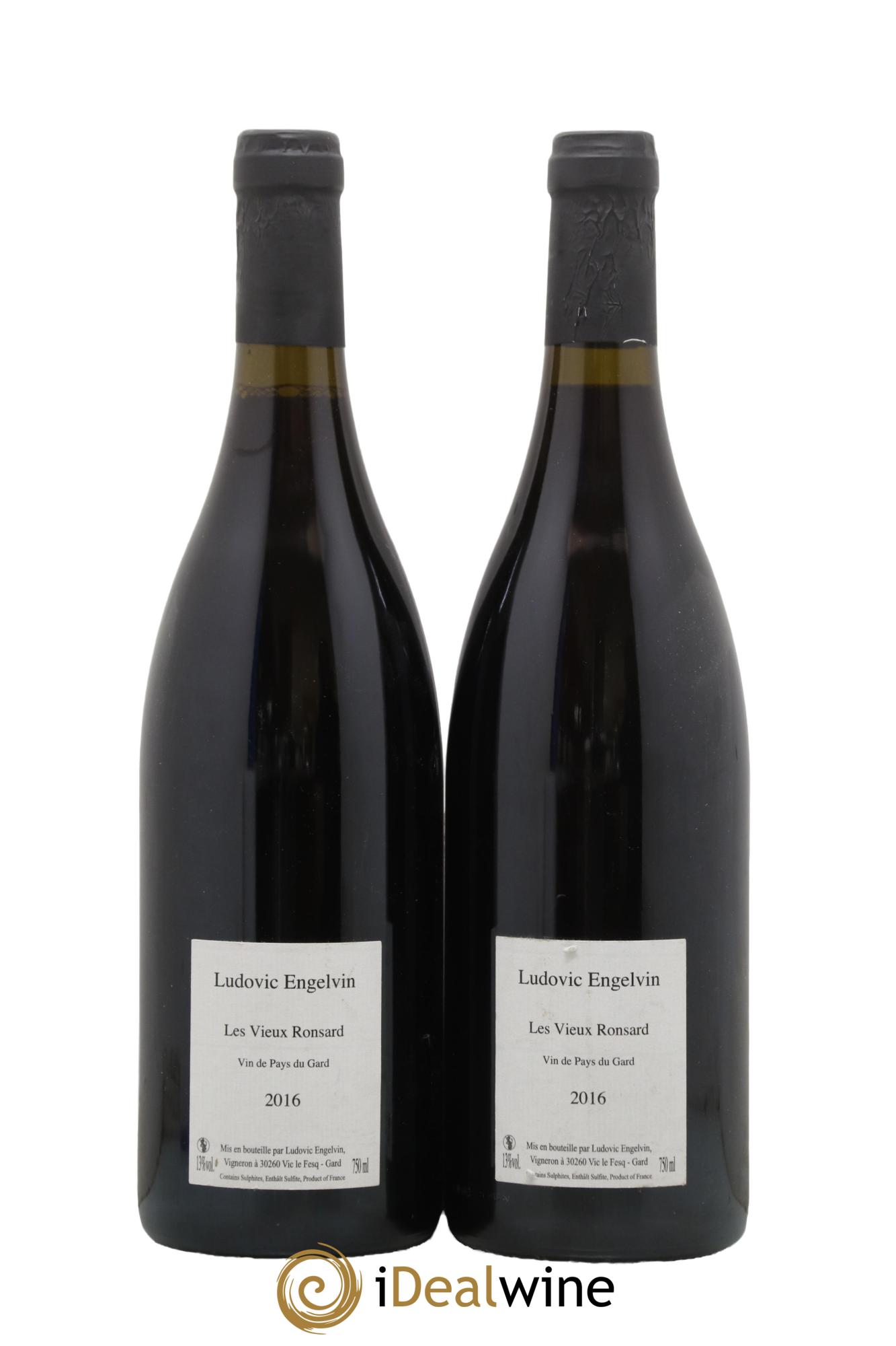 IGP Pays du Gard (Vin de Pays du Gard) Les Vieux Ronsard Ludovic Engelvin 2016 - Lotto di 2 bottiglie - 1