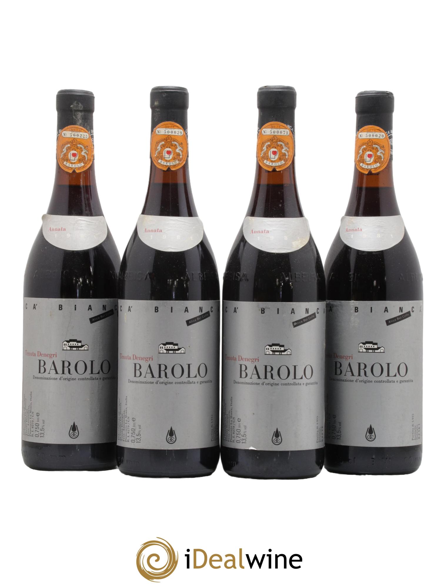 Barolo Ca Bianca Denegri 1981 - Lot de 4 bouteilles - 0