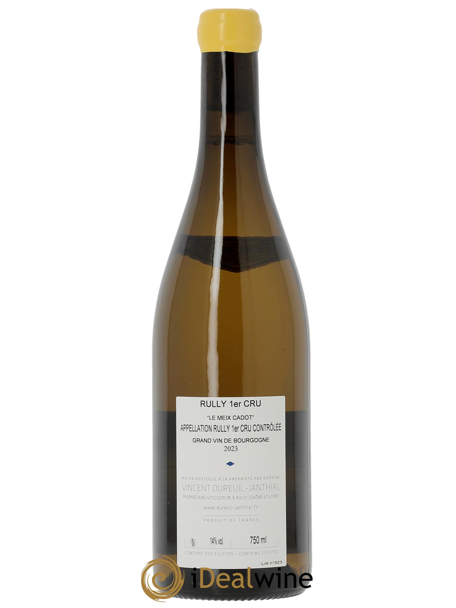 Rully 1er Cru Le Meix Cadot Vincent Dureuil-Janthial 2023 - Lot de 1 bouteille - 1