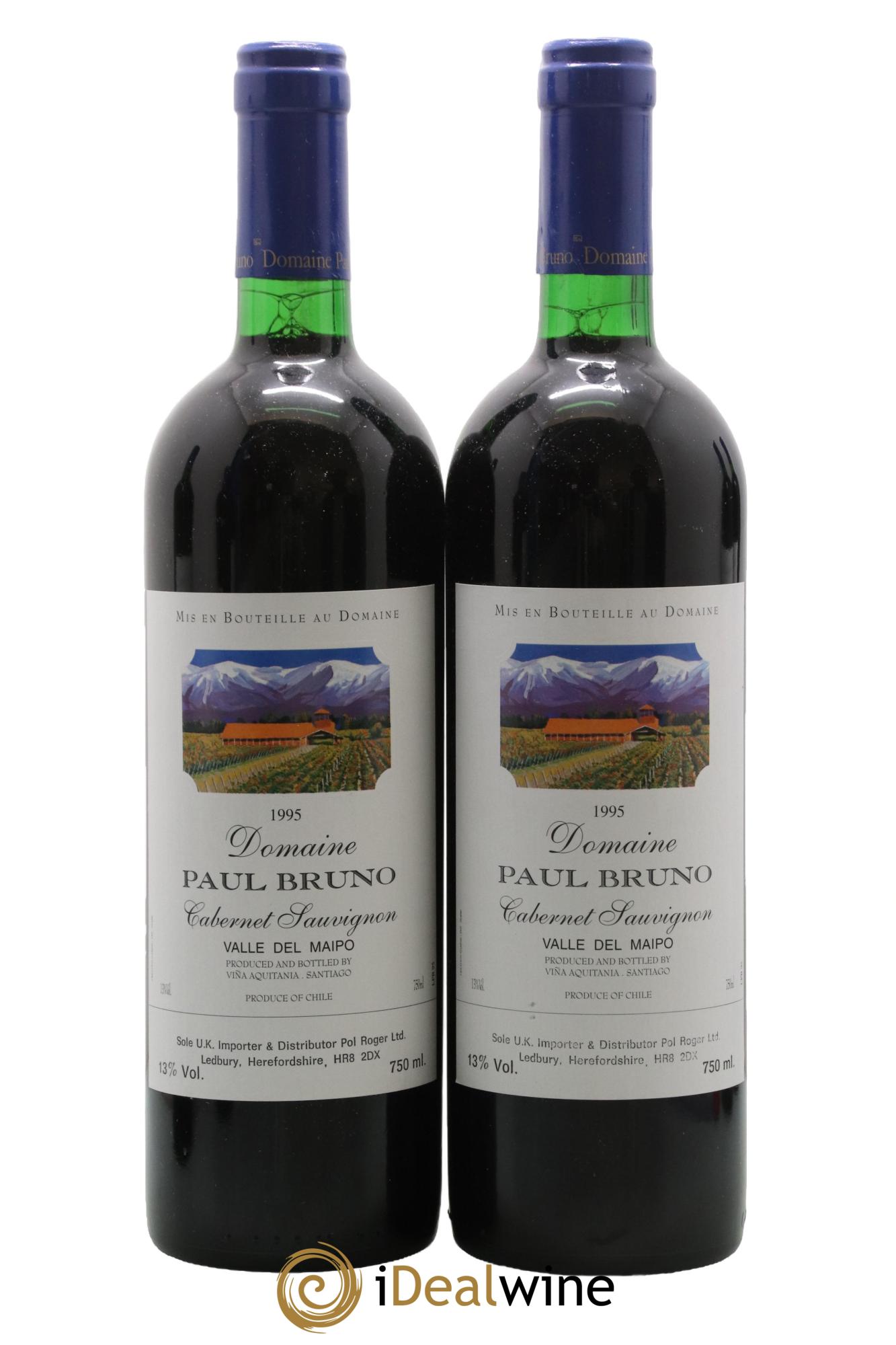 Maipo Domaine Paul Bruno Cabernet Sauvignon 1995 - Lot de 2 bouteilles - 0