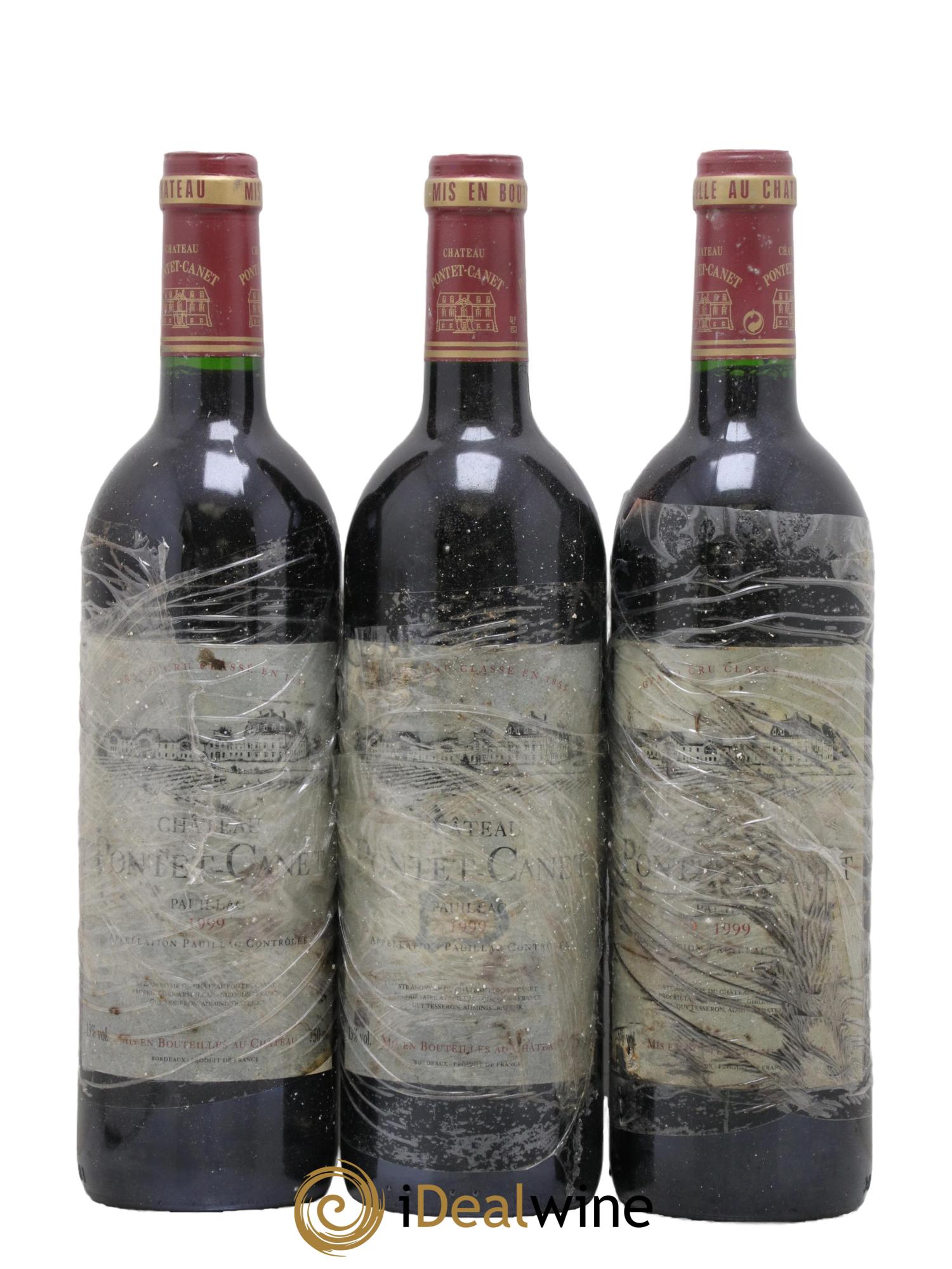 Château Pontet Canet 5ème Grand Cru Classé 1999 - Lotto di 3 bottiglie - 0