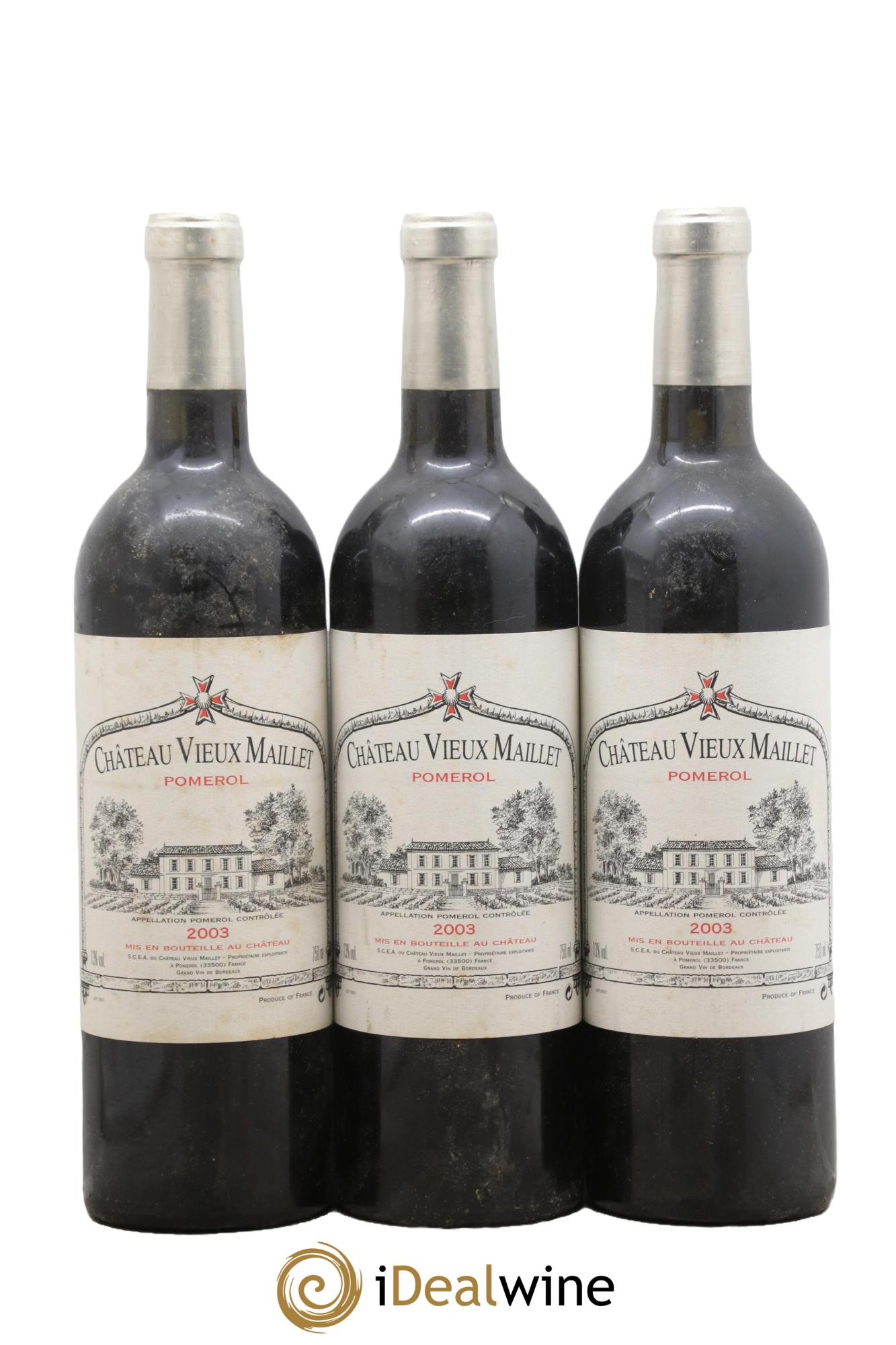 Château Vieux Maillet 2003 - Lot de 3 bouteilles - 0