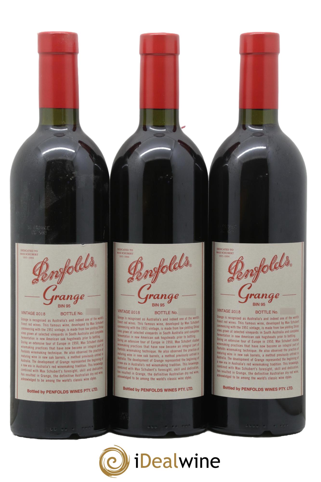 South Australia Penfolds Wines Grange Bin 95 2018 - Posten von 3 Flaschen - 0