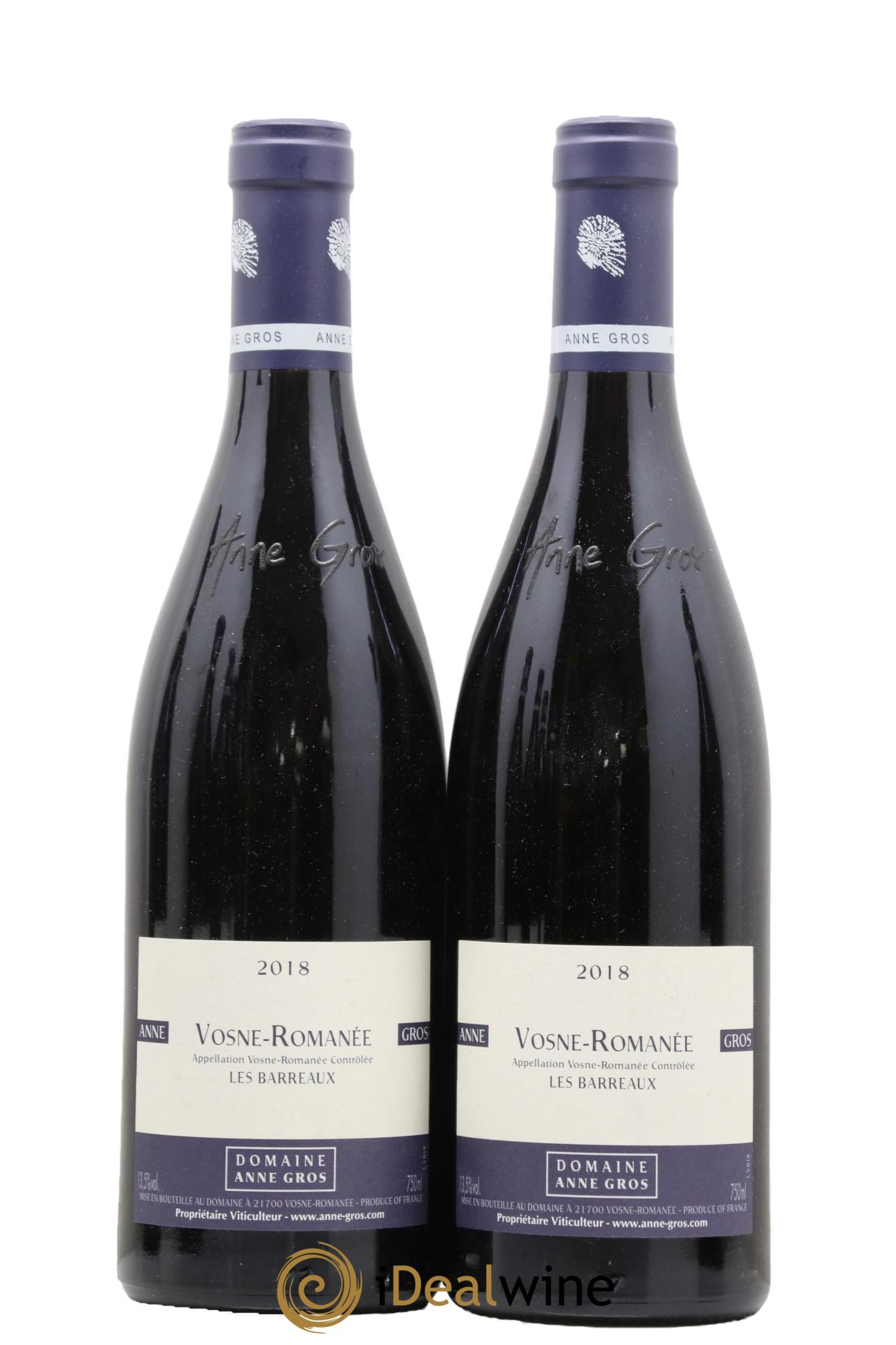 Vosne-Romanée Les Barreaux Anne Gros 2018 - Lot de 2 bouteilles - 0