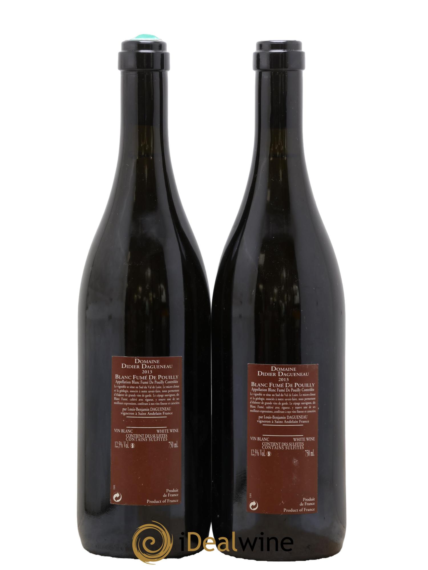 Vin de France (anciennement Pouilly-Fumé) Pur Sang Dagueneau (Domaine Didier - Louis-Benjamin) 2013 - Lot of 2 bottles - 1