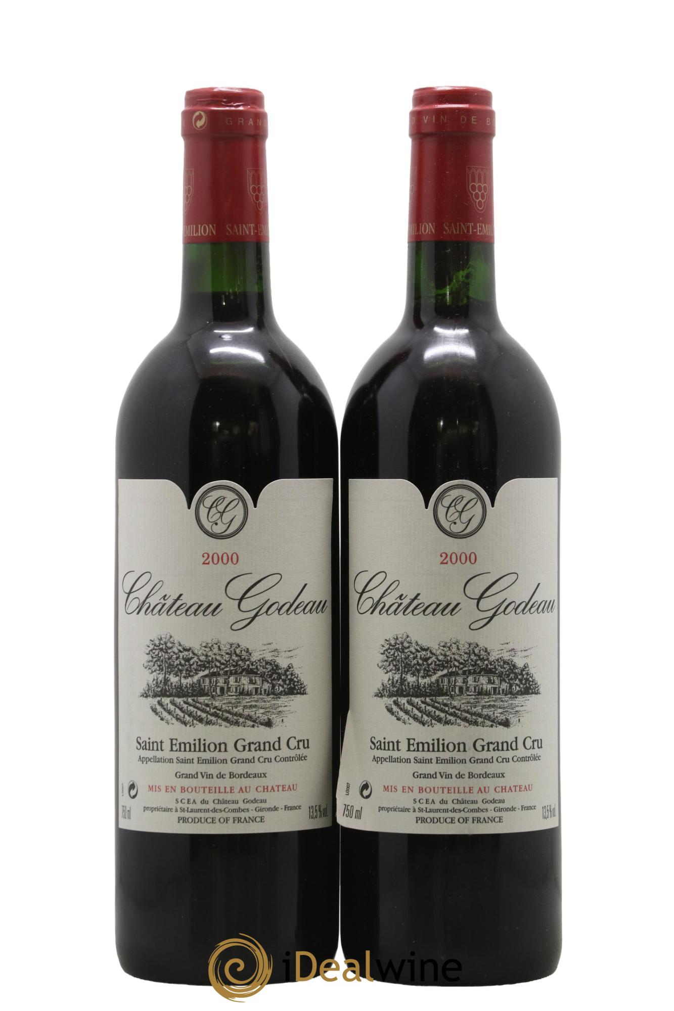 Saint-Émilion Château Godeau 2000 - Posten von 2 Flaschen - 0