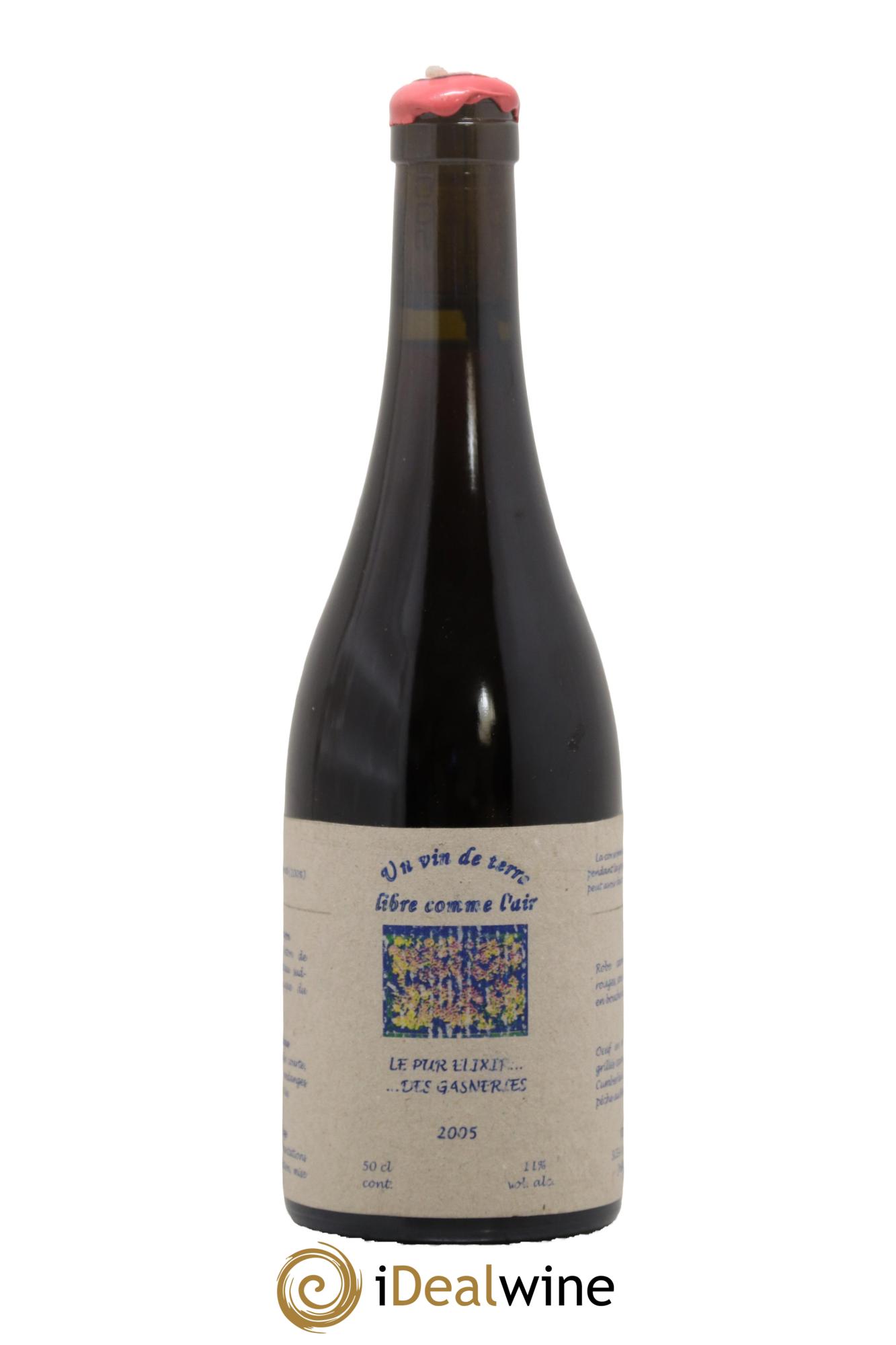 Vin de France Le Pur Elixir des Gaseneries Un Vin de Terre Libre Comme l'Air Josette Medeau et Pierre Weyand 2005 - Lotto di 1 formato 50cl - 0