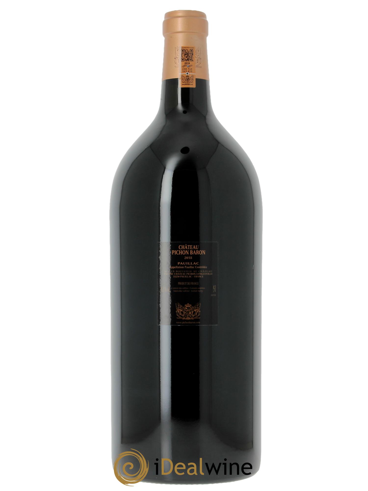 Pichon Longueville Baron 2ème Grand Cru Classé 2018 - Lot de 1 jeroboam - 2