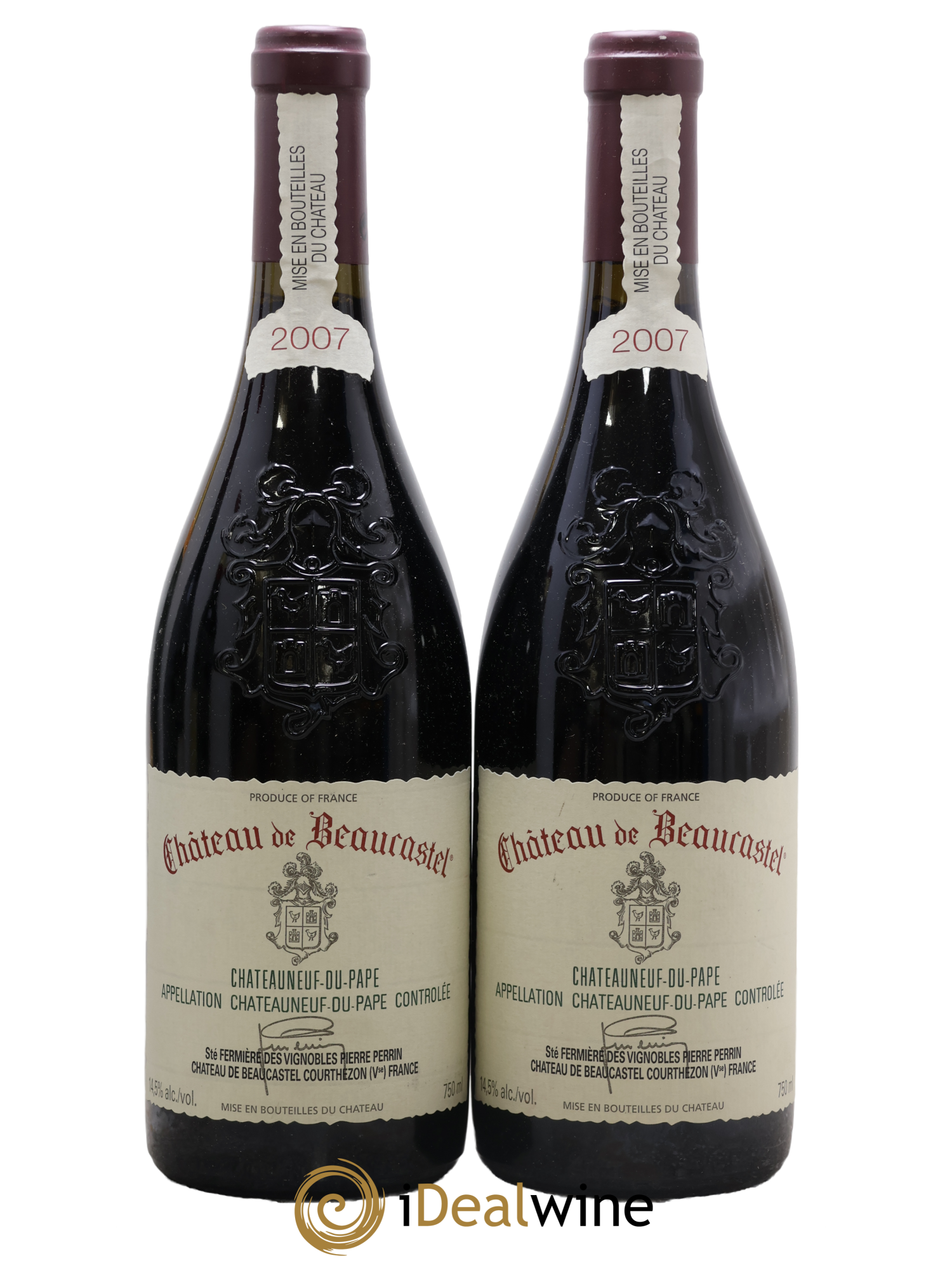 Châteauneuf-du-Pape Château de Beaucastel Famille Perrin 2007 - Lot of 2 bottles - 0