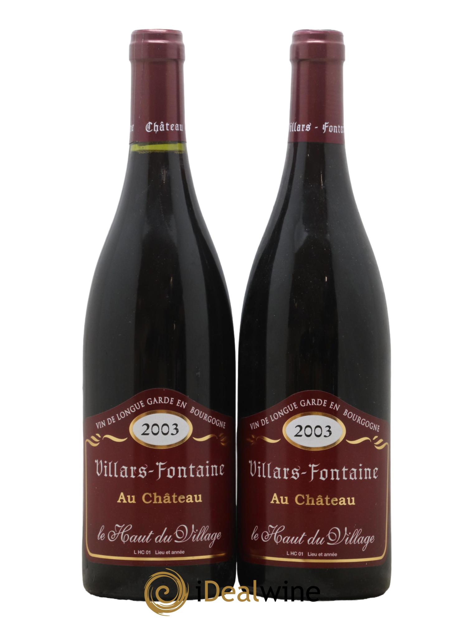Hautes-Côtes de Nuits Le Haut du Village Domaine de Villars Fontaine 2003 - Lot de 2 bouteilles - 0