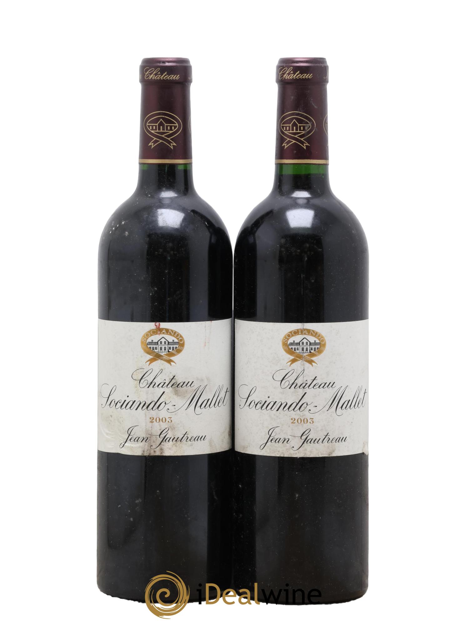 Château Sociando Mallet 2003 - Lot de 2 bouteilles - 0