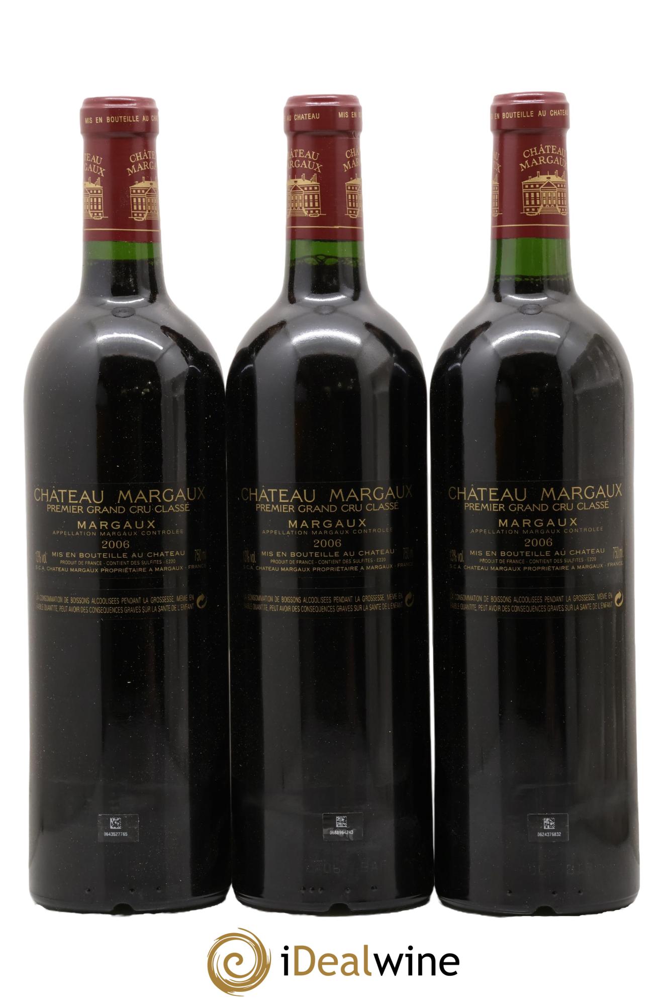 Château Margaux 1er Grand Cru Classé 2006 - Lot de 3 bouteilles - 1
