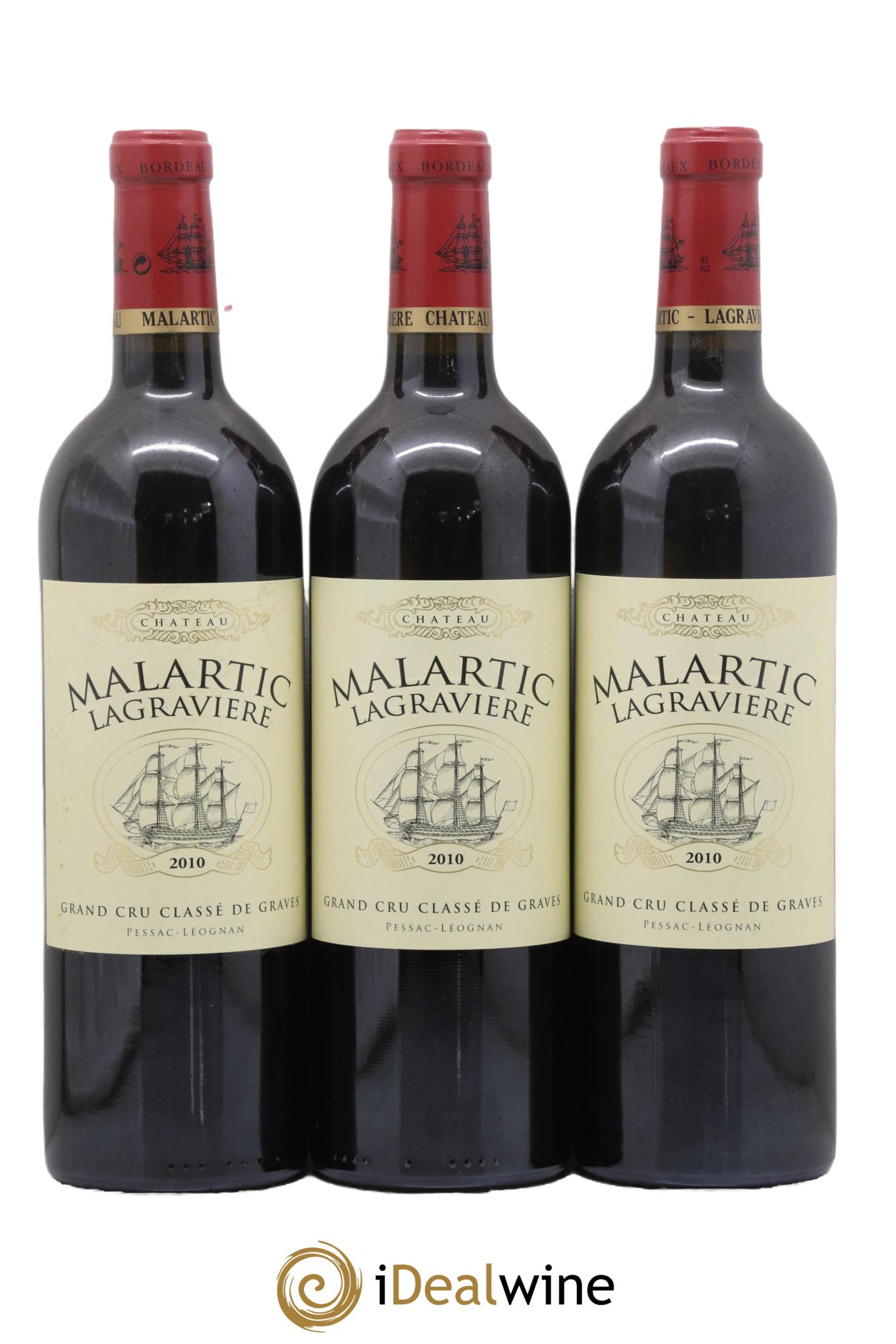 Château Malartic-Lagravière Cru Classé de Graves 2010 - Lot de 3 bouteilles - 0