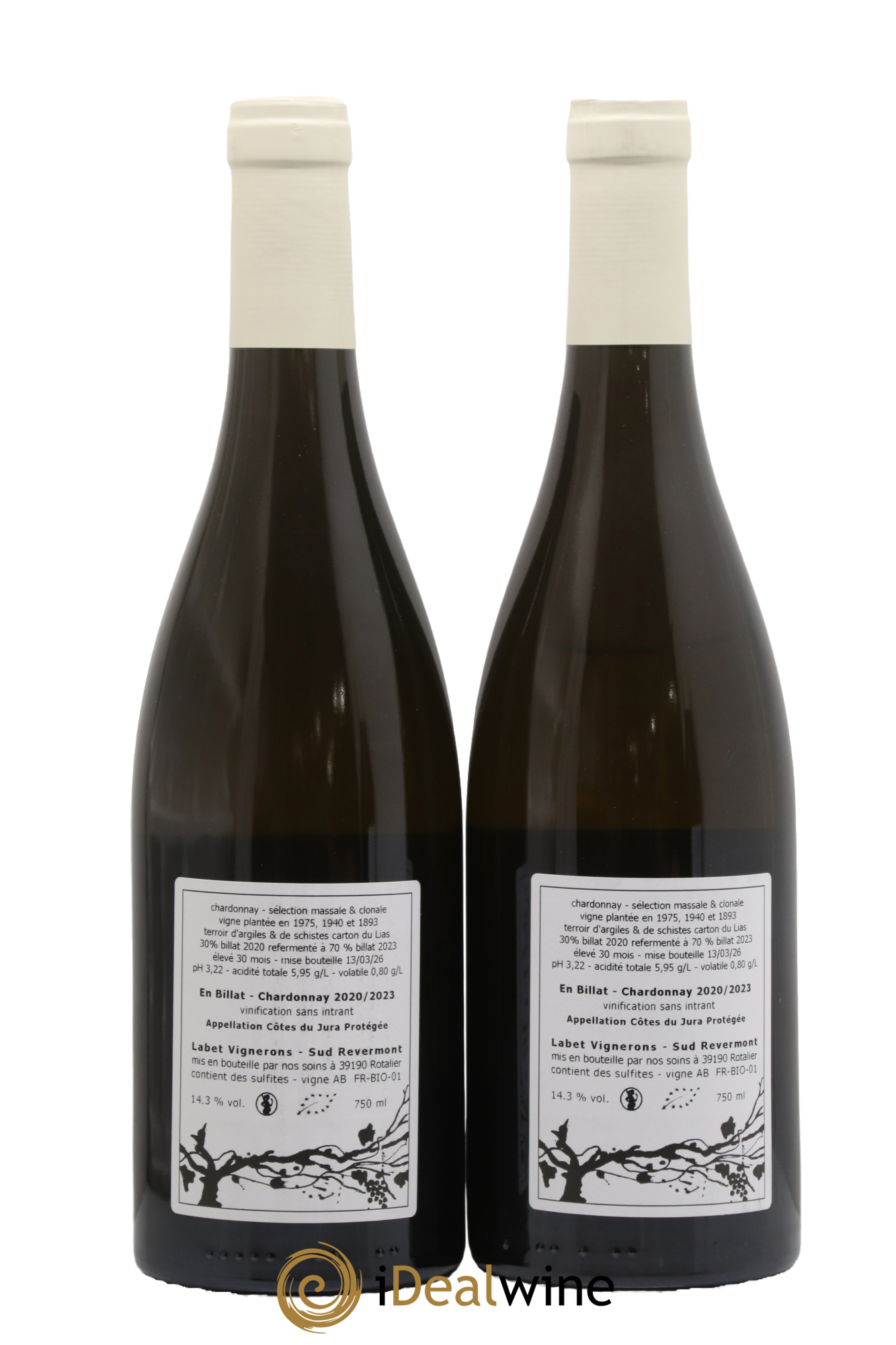 Côtes du Jura Chardonnay En Billat Labet (Domaine) 2023 - Lot de 2 bouteilles - 1