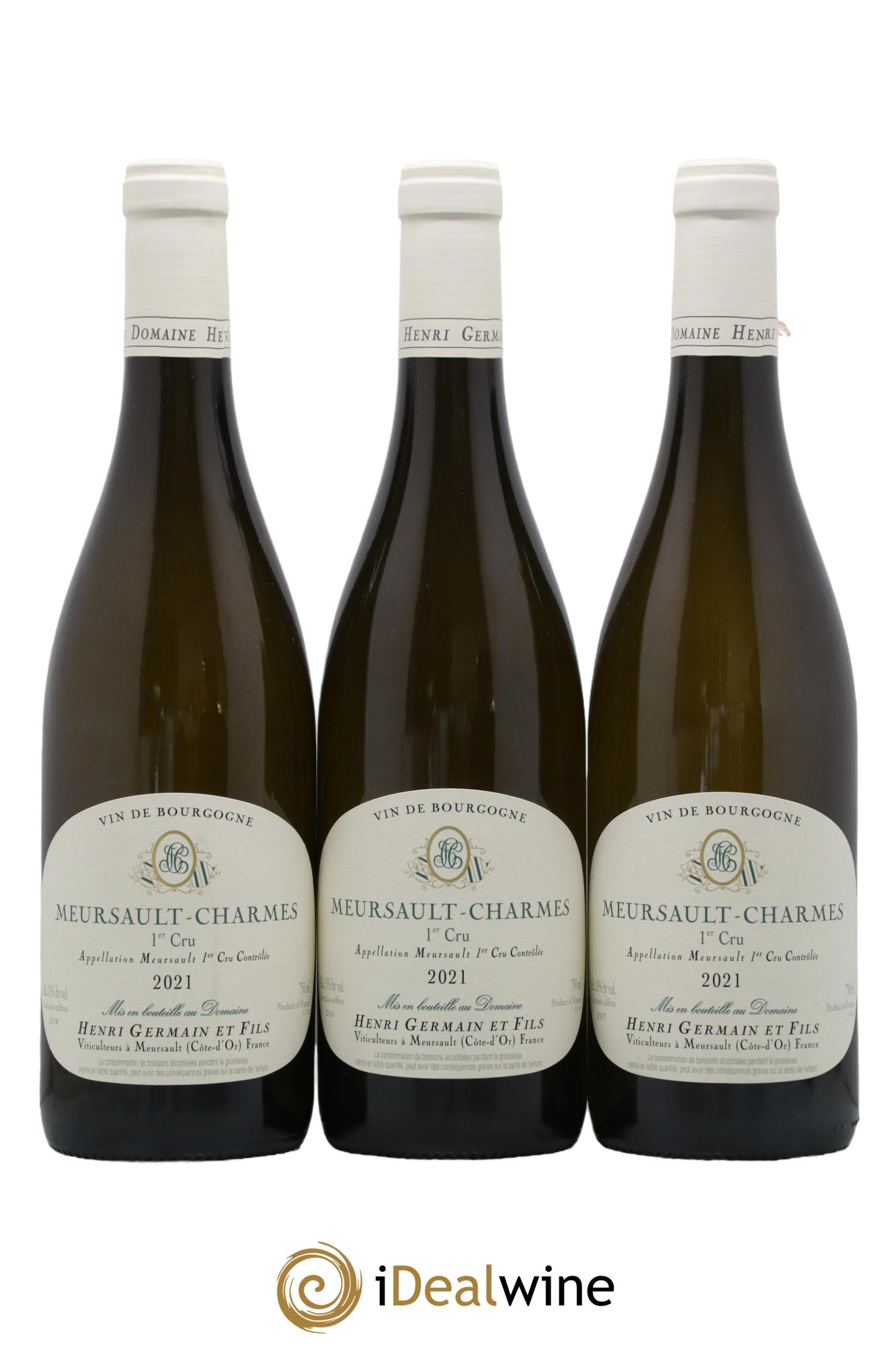 Meursault 1er Cru Charmes Henri Germain 2021 - Lot de 3 bouteilles - 0