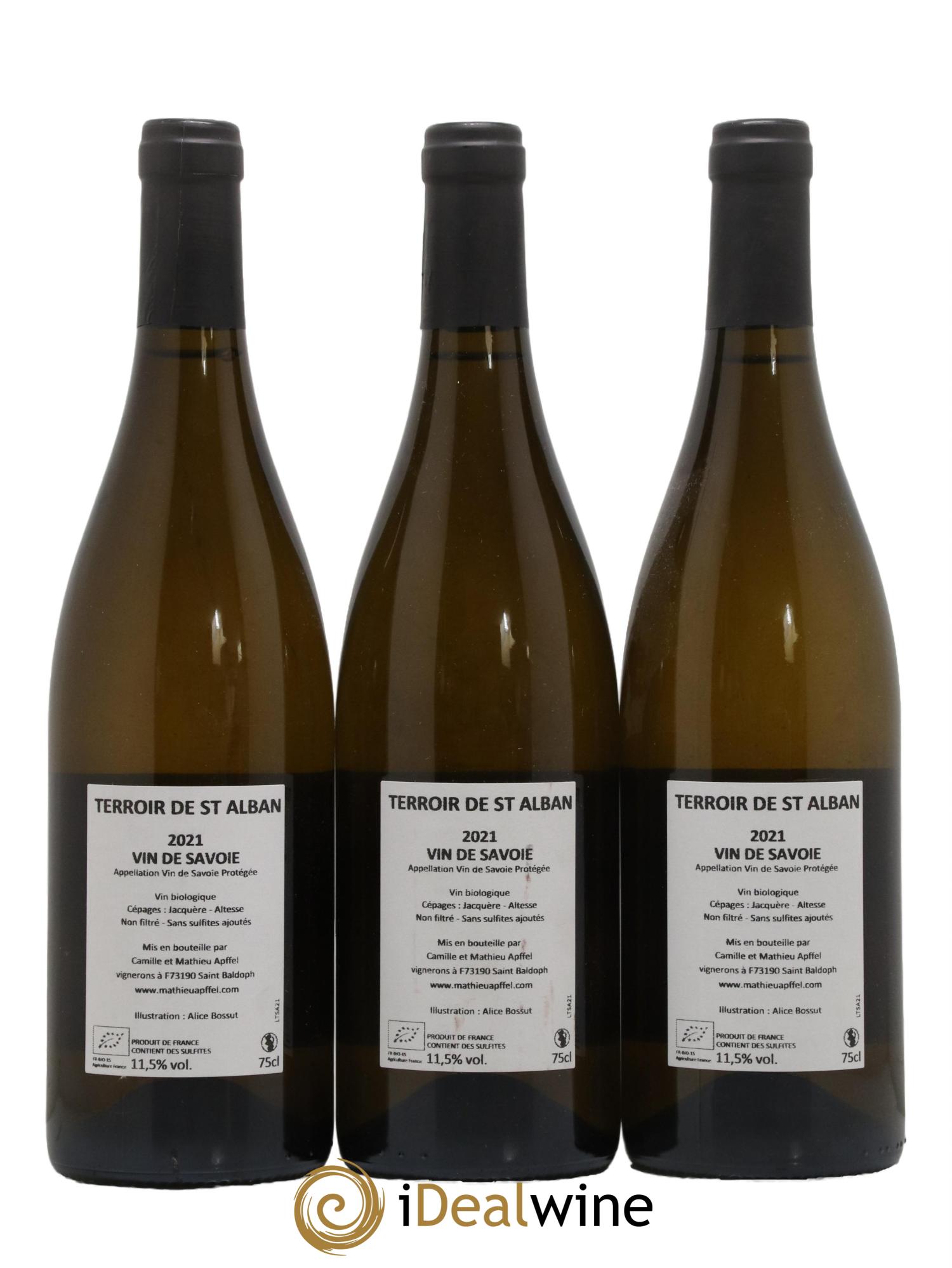 Vin de Savoie Terroir de Saint-Alban Mathieu Apffel 2021 - Lot de 3 bouteilles - 1