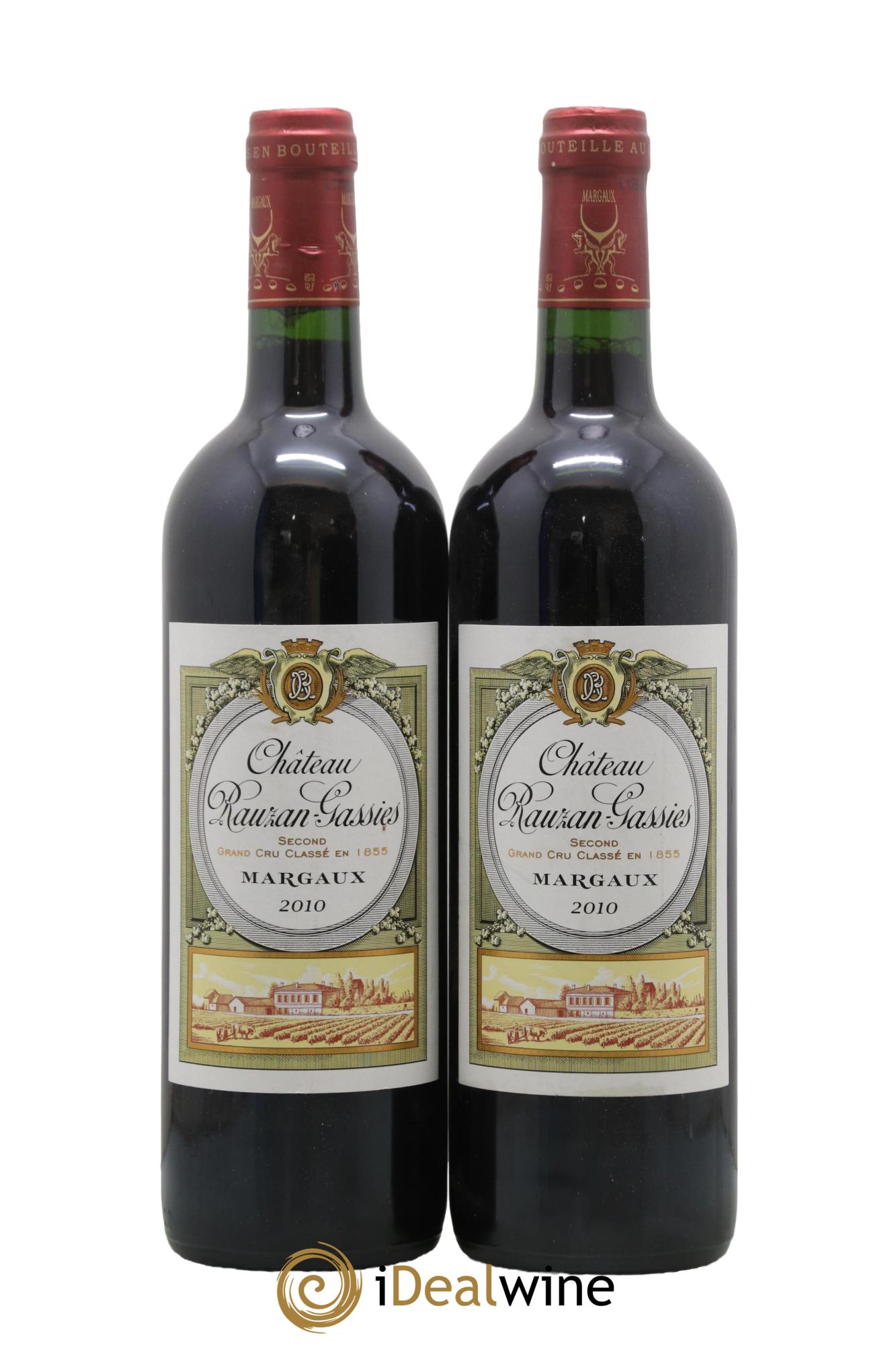 Château Rauzan-Gassies 2ème Grand Cru Classé 2010 - Lotto di 2 bottiglie - 0