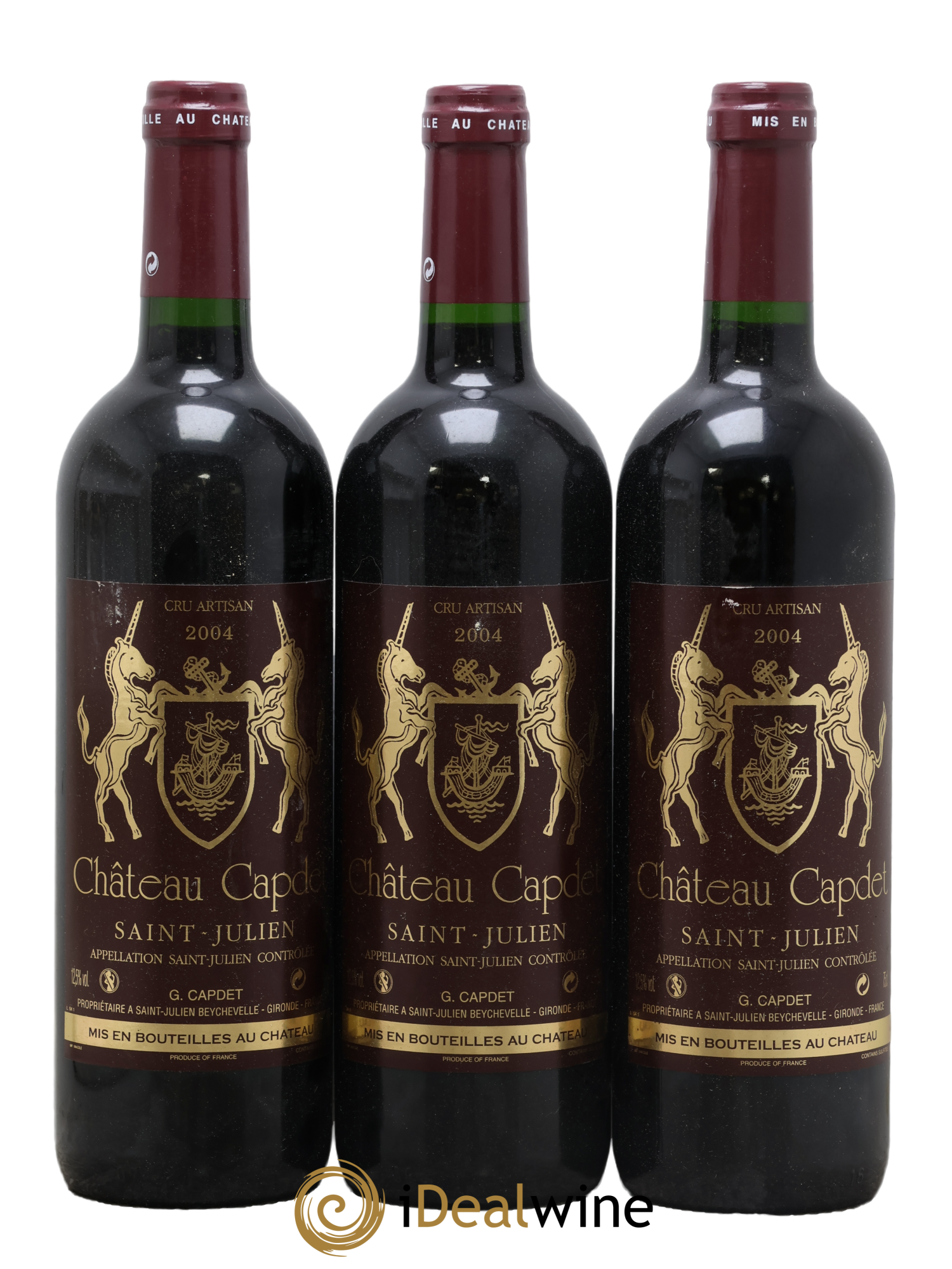 Saint-Julien Château Capdet 2004 - Lot de 3 bouteilles - 0