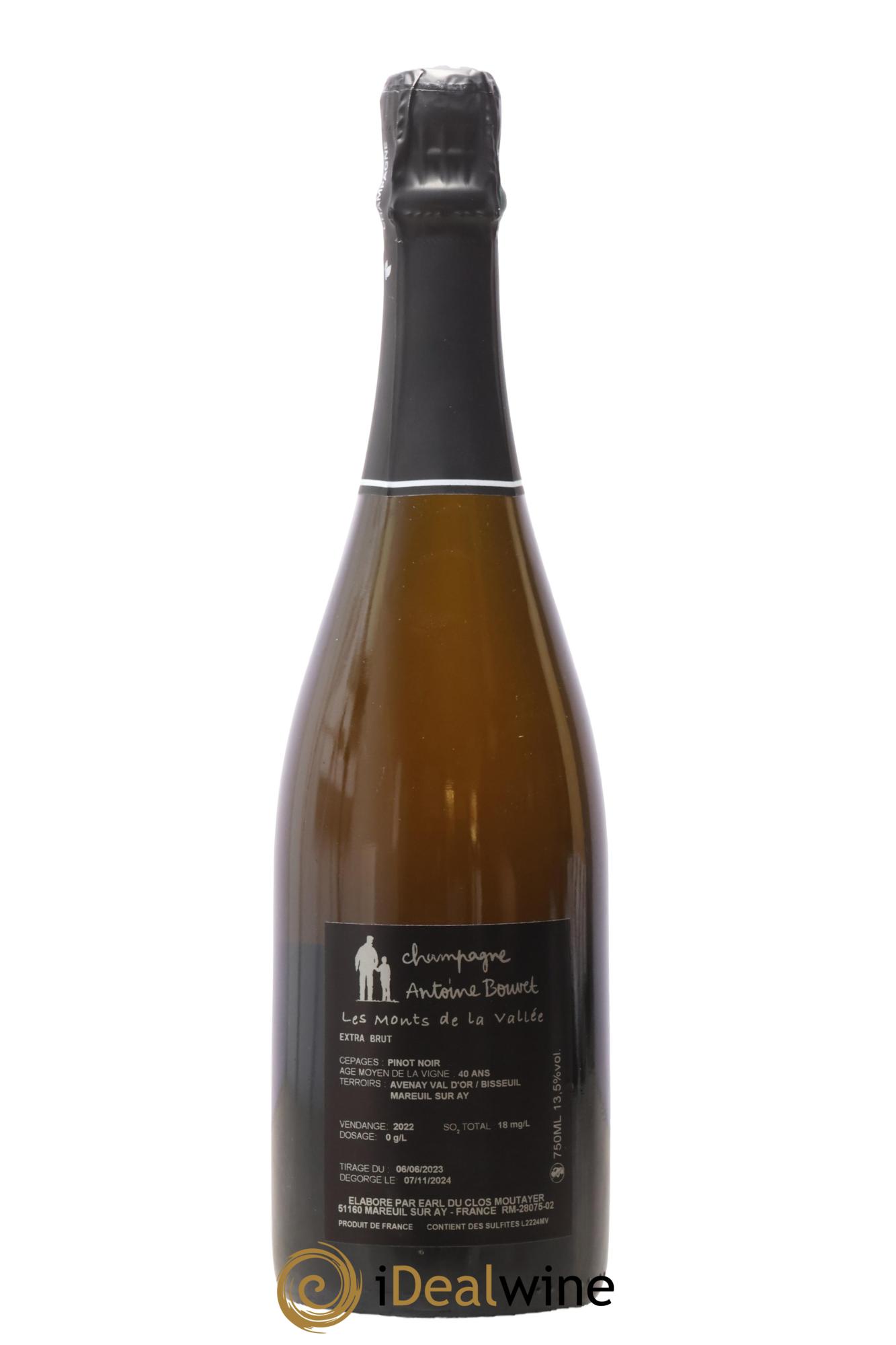 Les Monts de la Vallée Blanc de Noirs Brut Antoine Bouvet 2022 - Lotto di 1 bottiglia - 1