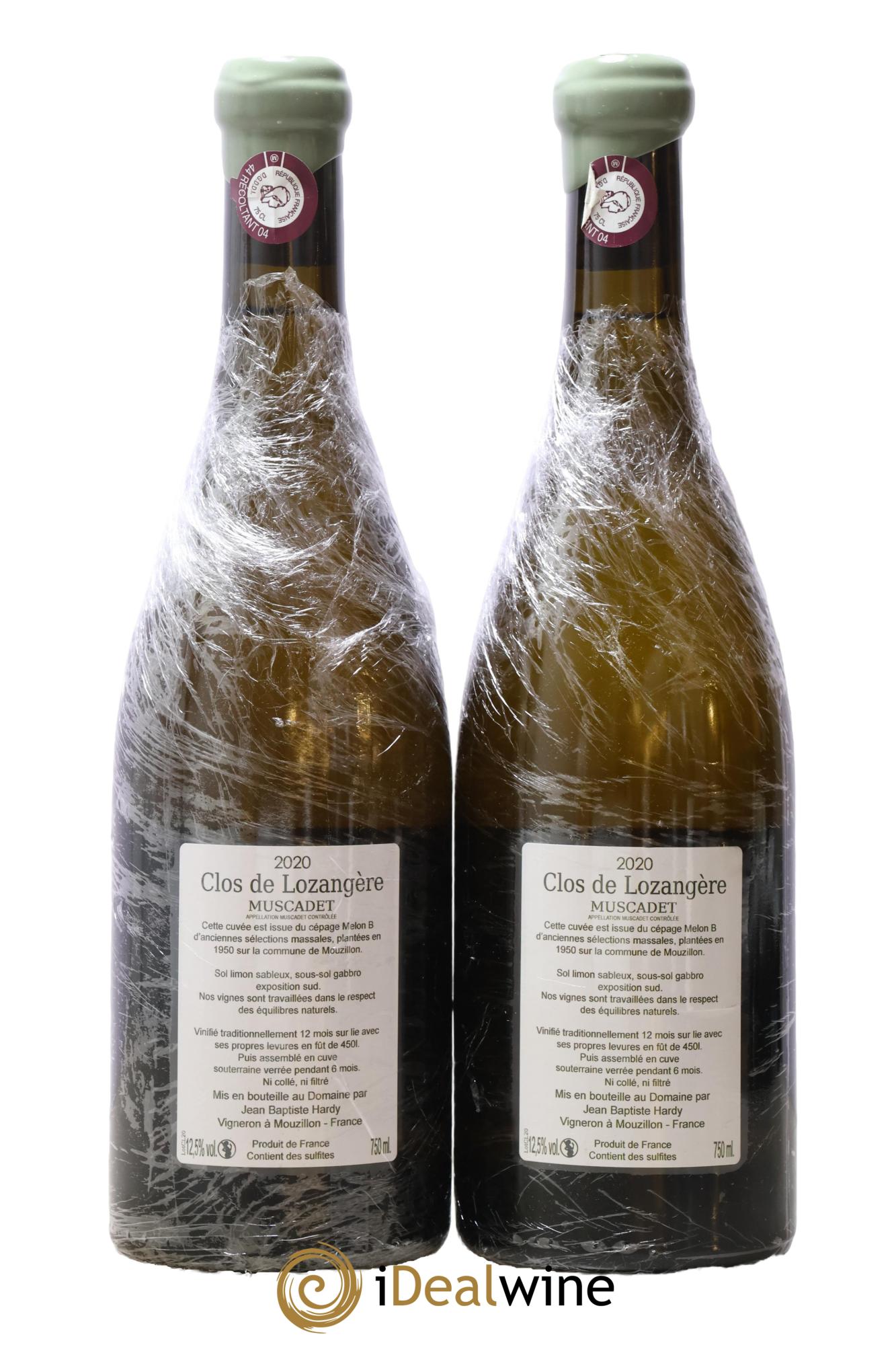 Muscadet-Sèvre-et-Maine Clos de Lozangère Jean Baptiste Hardy 2020 - Lotto di 2 bottiglie - 1
