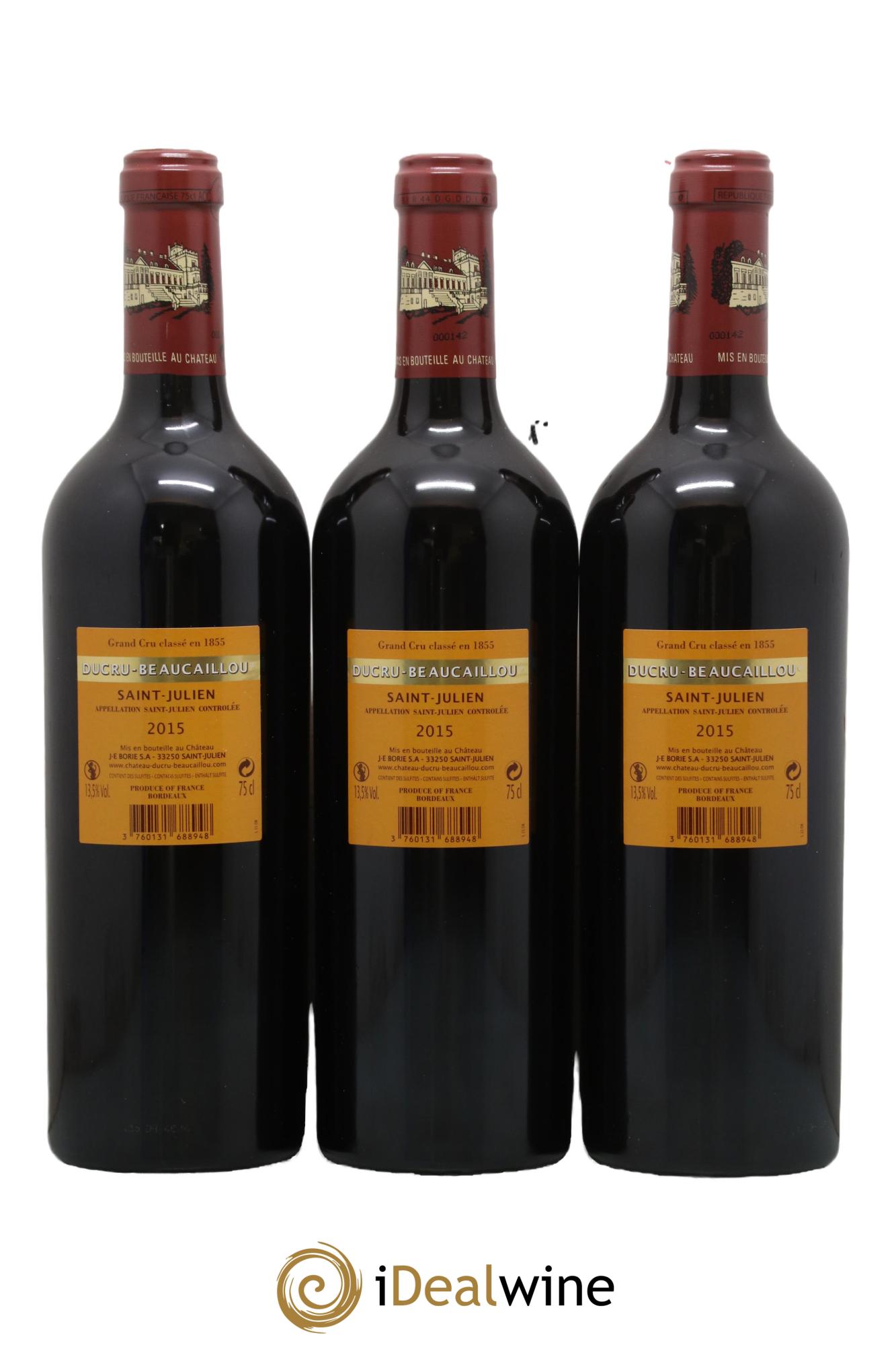 Château Ducru Beaucaillou 2ème Grand Cru Classé 2015 - Lot of 3 bottles - 1