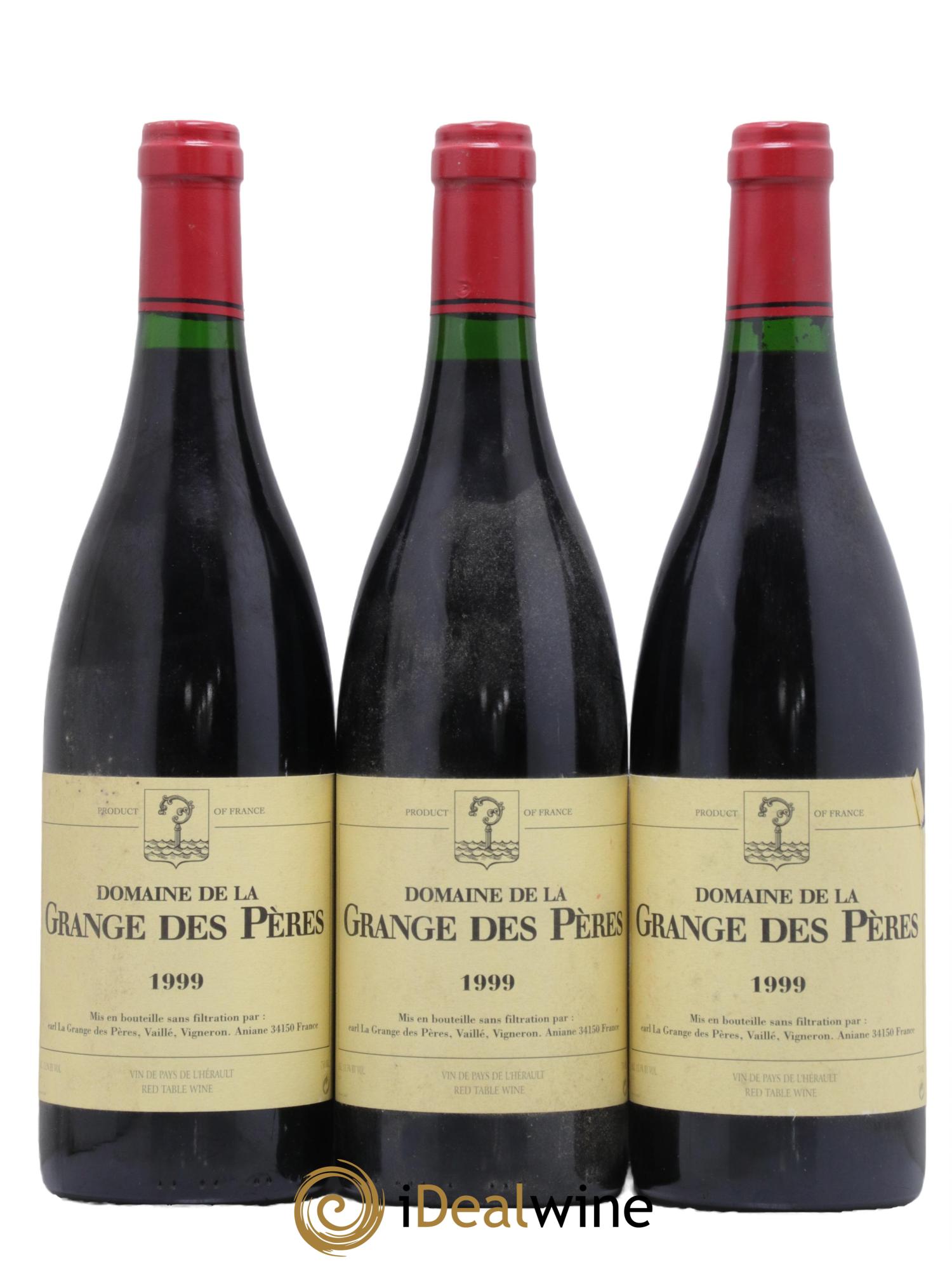Pays d'Hérault Grange des Pères Laurent Vaillé 1999 - Lot de 3 bouteilles - 0