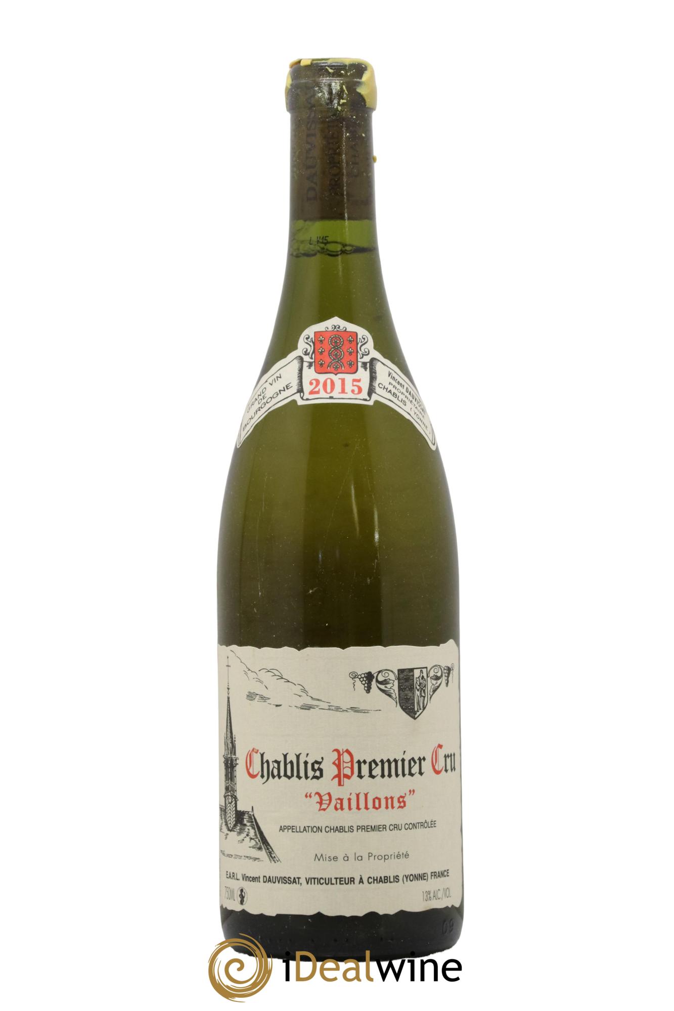 Chablis 1er Cru Vaillons Vincent Dauvissat (Domaine) 2015 - Lot of 1 bottle - 0
