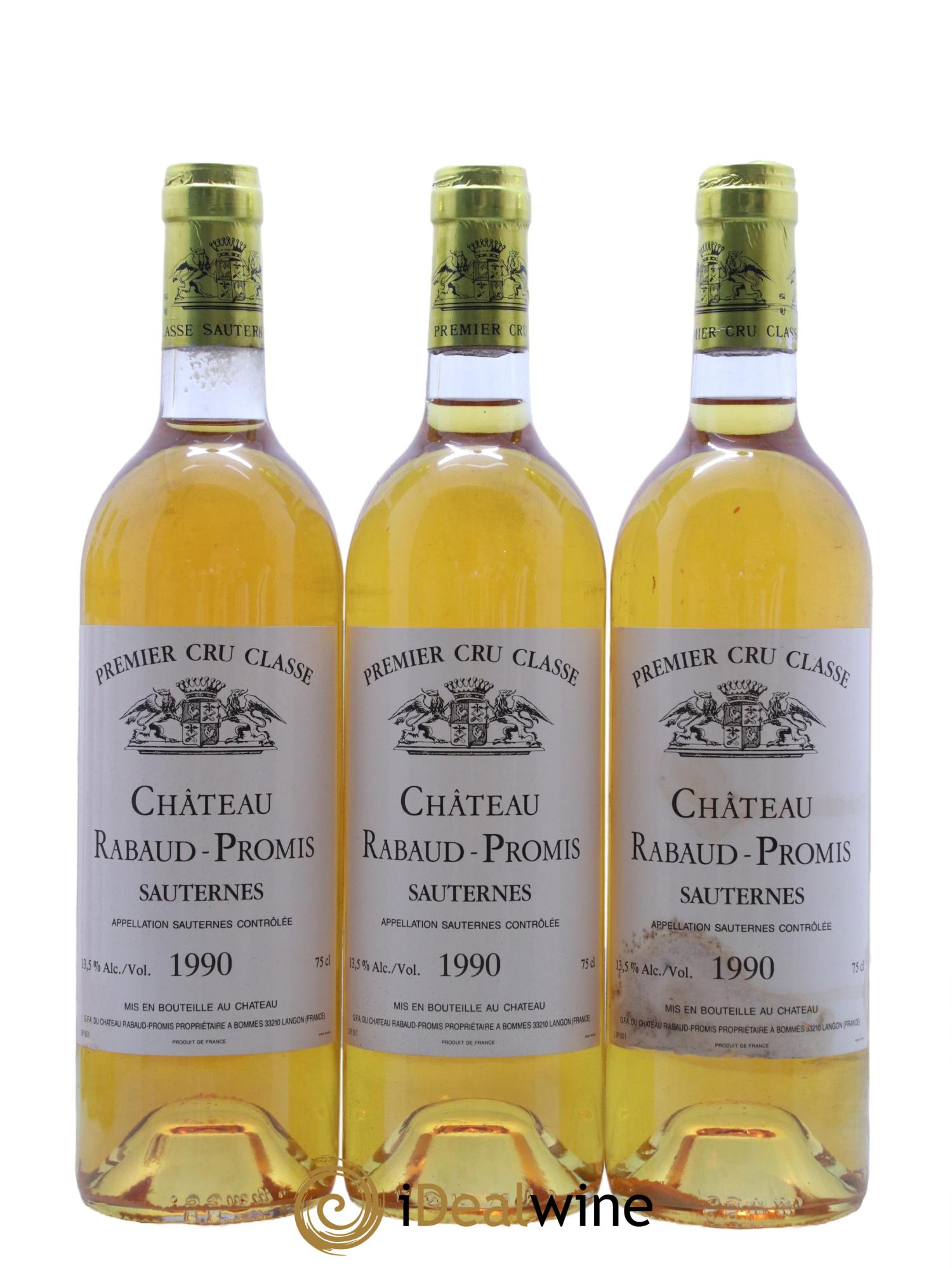 Château Rabaud Promis 1er Grand Cru Classé 1990 - Lotto di 12 bottiglie - 3