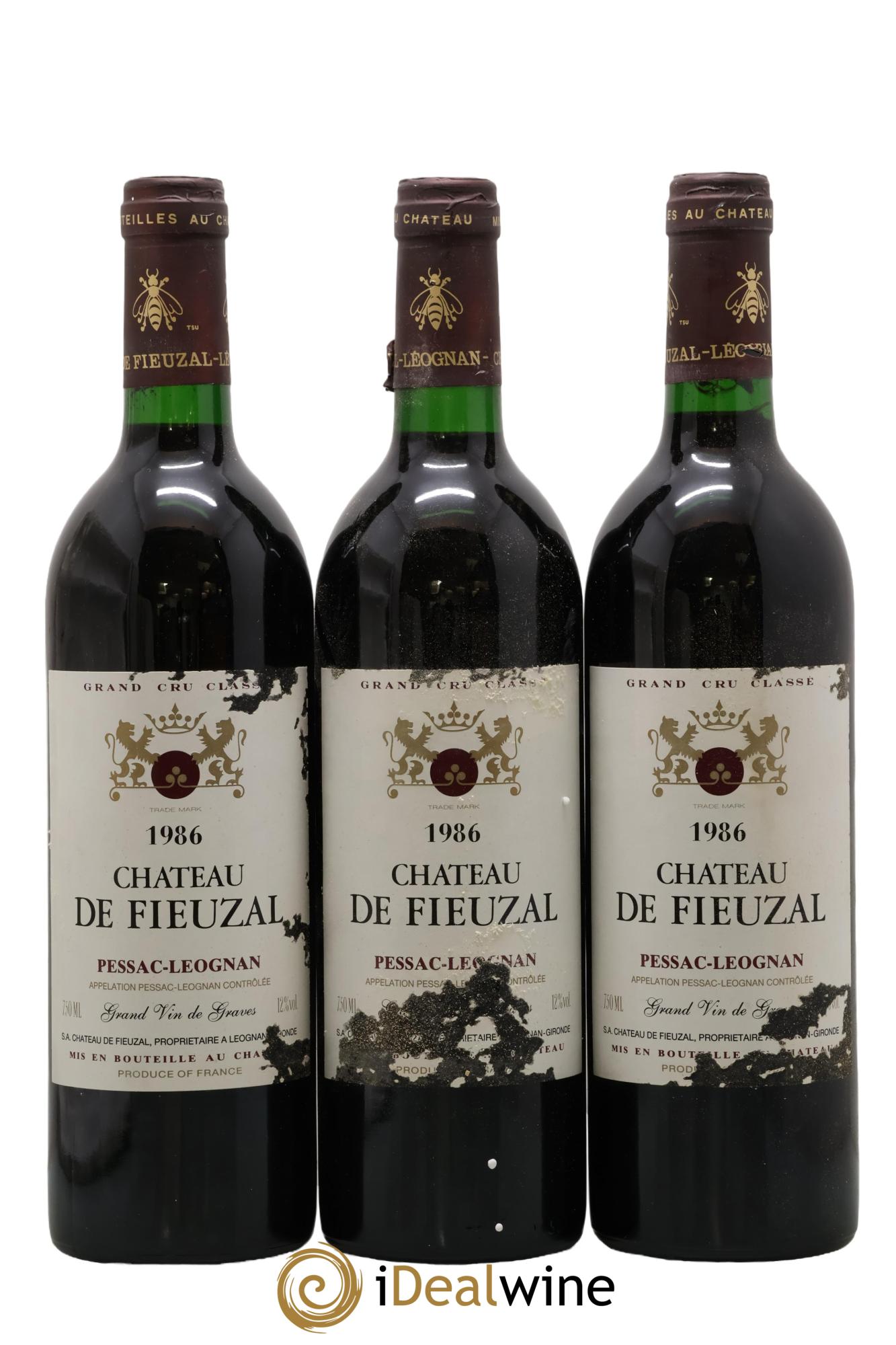 Château de Fieuzal Cru Classé de Graves 1986 - Lot of 3 bottles - 0