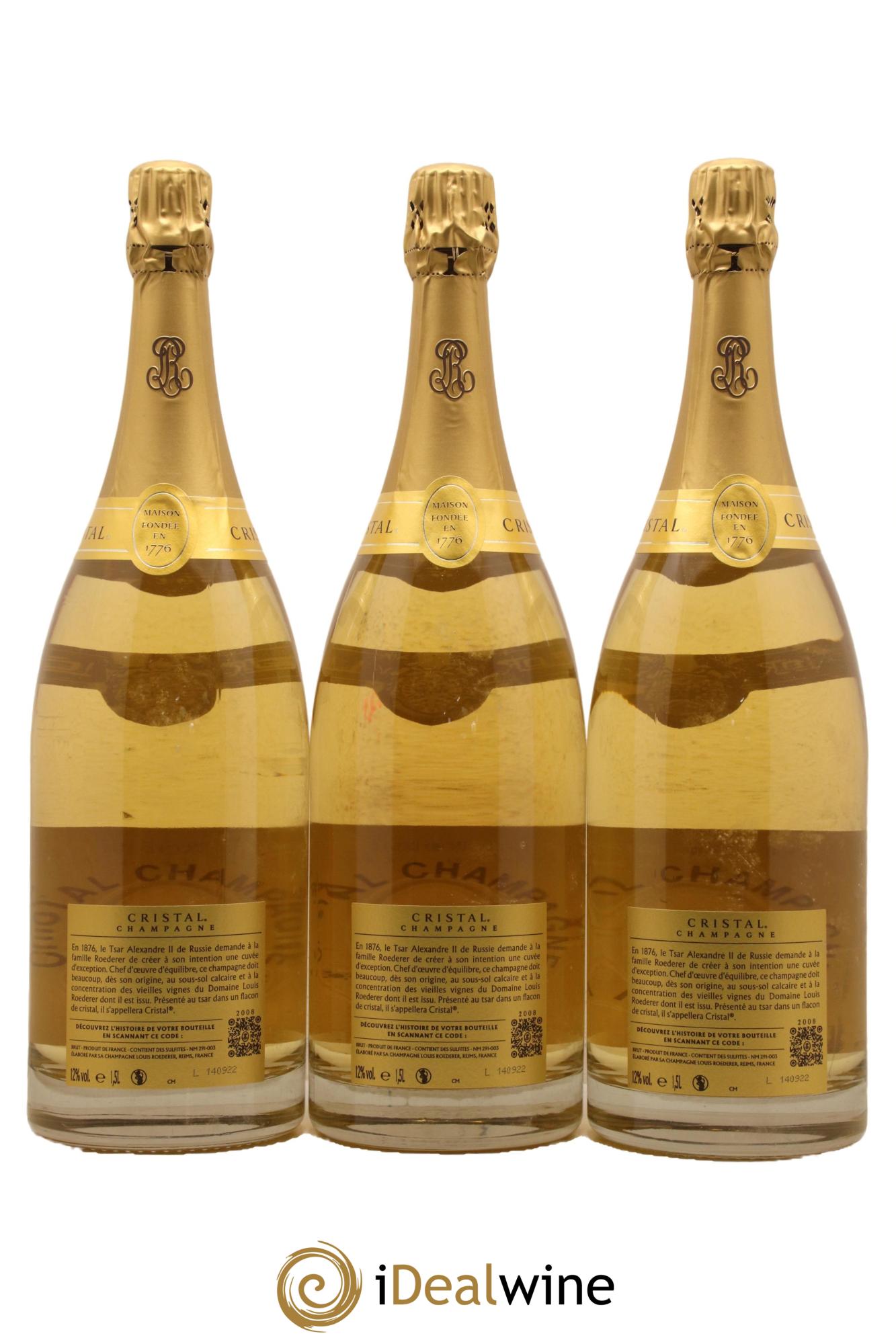 Cristal Louis Roederer 2008 - Lot de 3 magnums - 1
