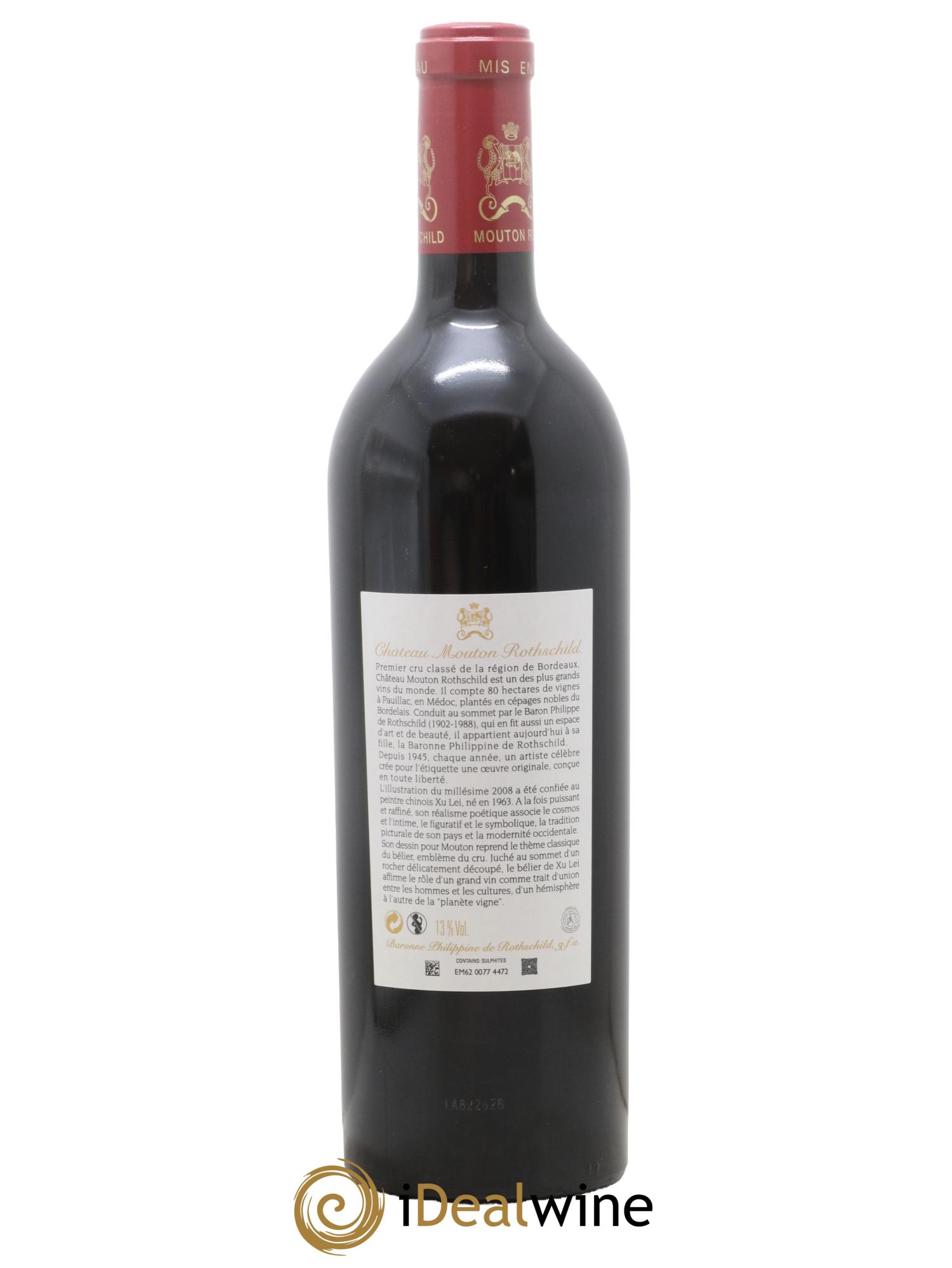 Château Mouton Rothschild 1er Grand Cru Classé 2008 - Lot de 1 bouteille - 1