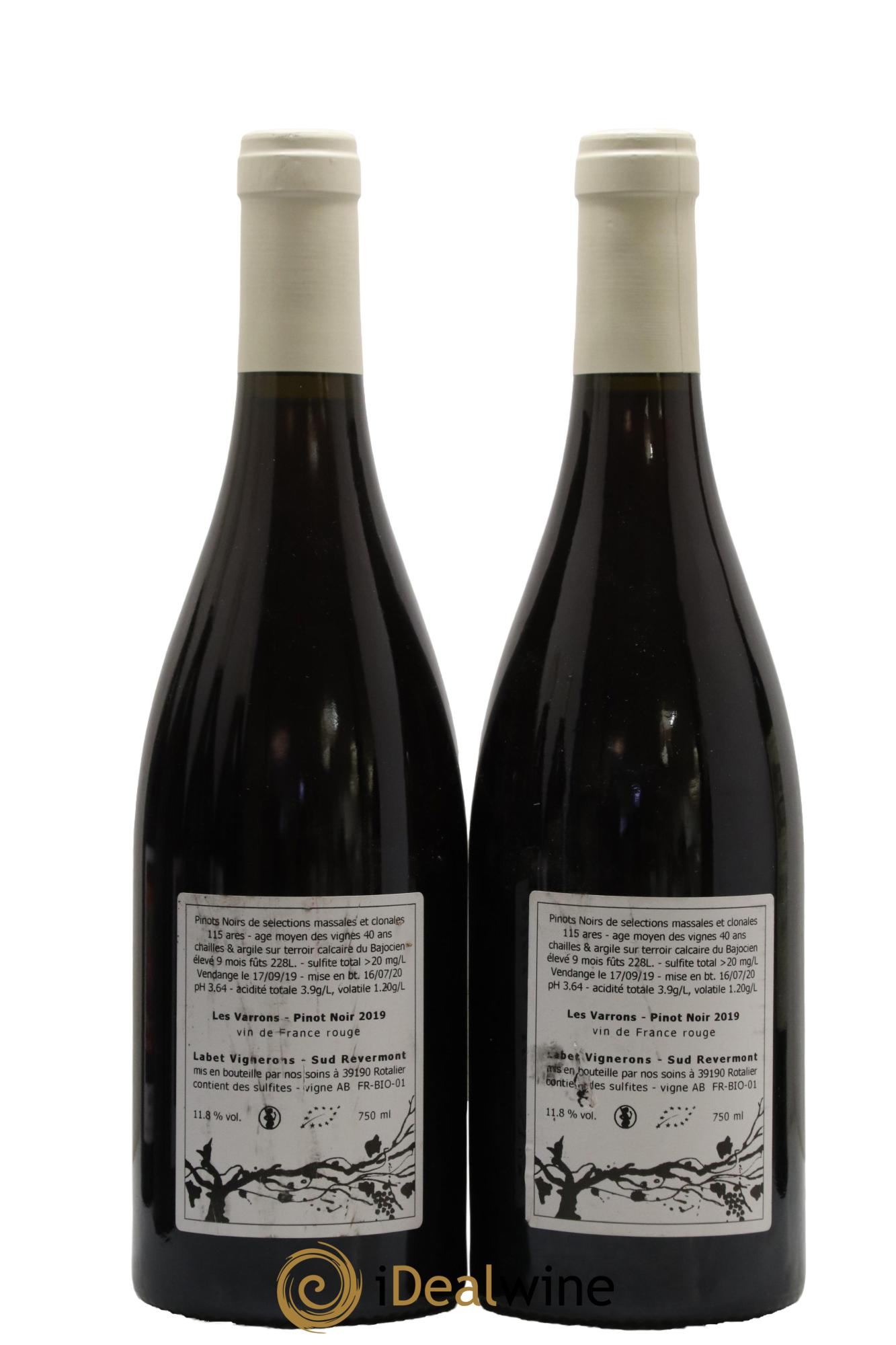 Côtes du Jura Pinot Noir Les Varrons Sélection Massale Romain - Julien - Charline Labet 2019 - Lot of 2 bottles - 1