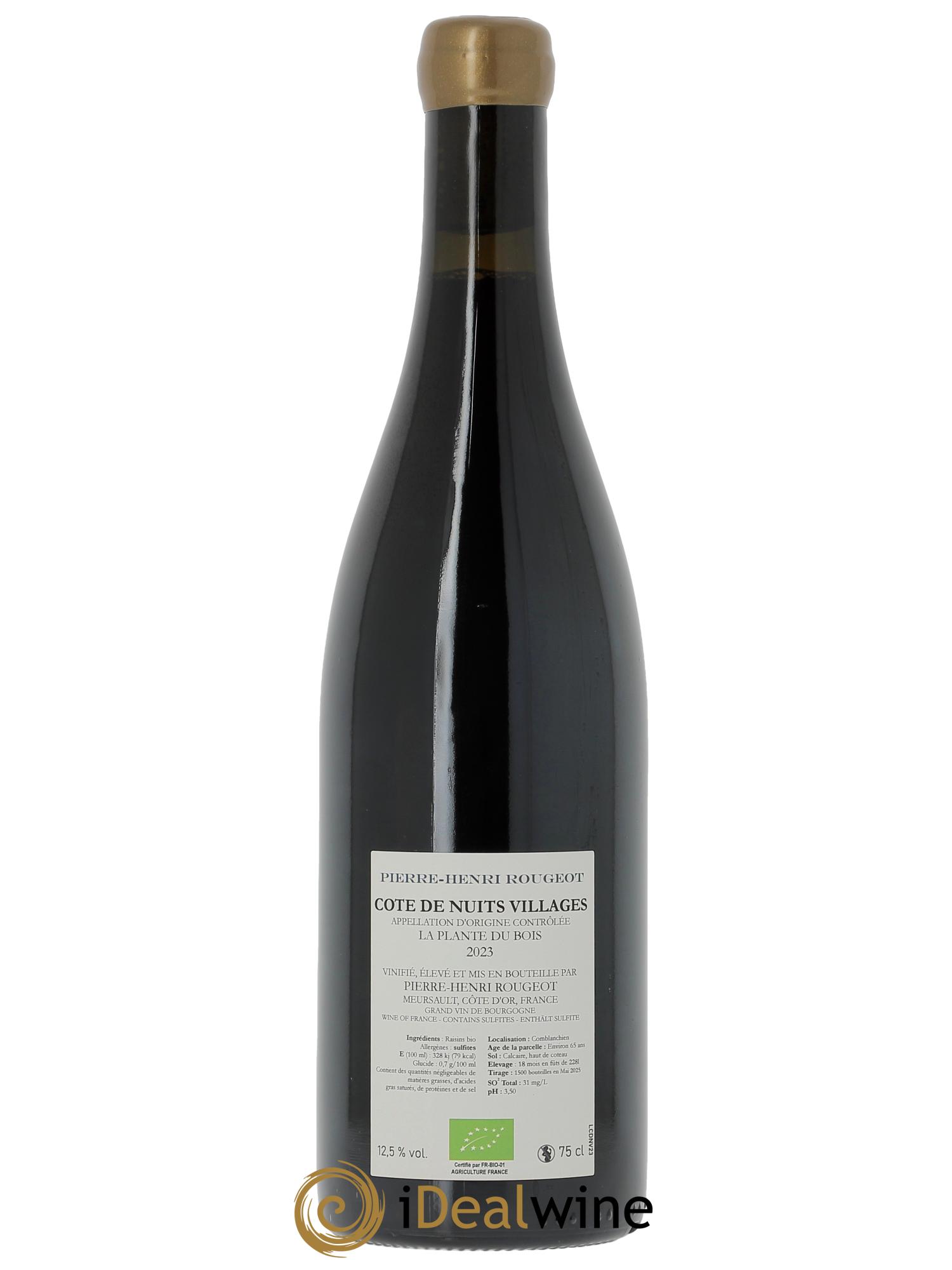 Côte de Nuits-Villages Les plantes du bois Pierre Henri Rougeot 2023 - Lot de 1 bouteille - 1