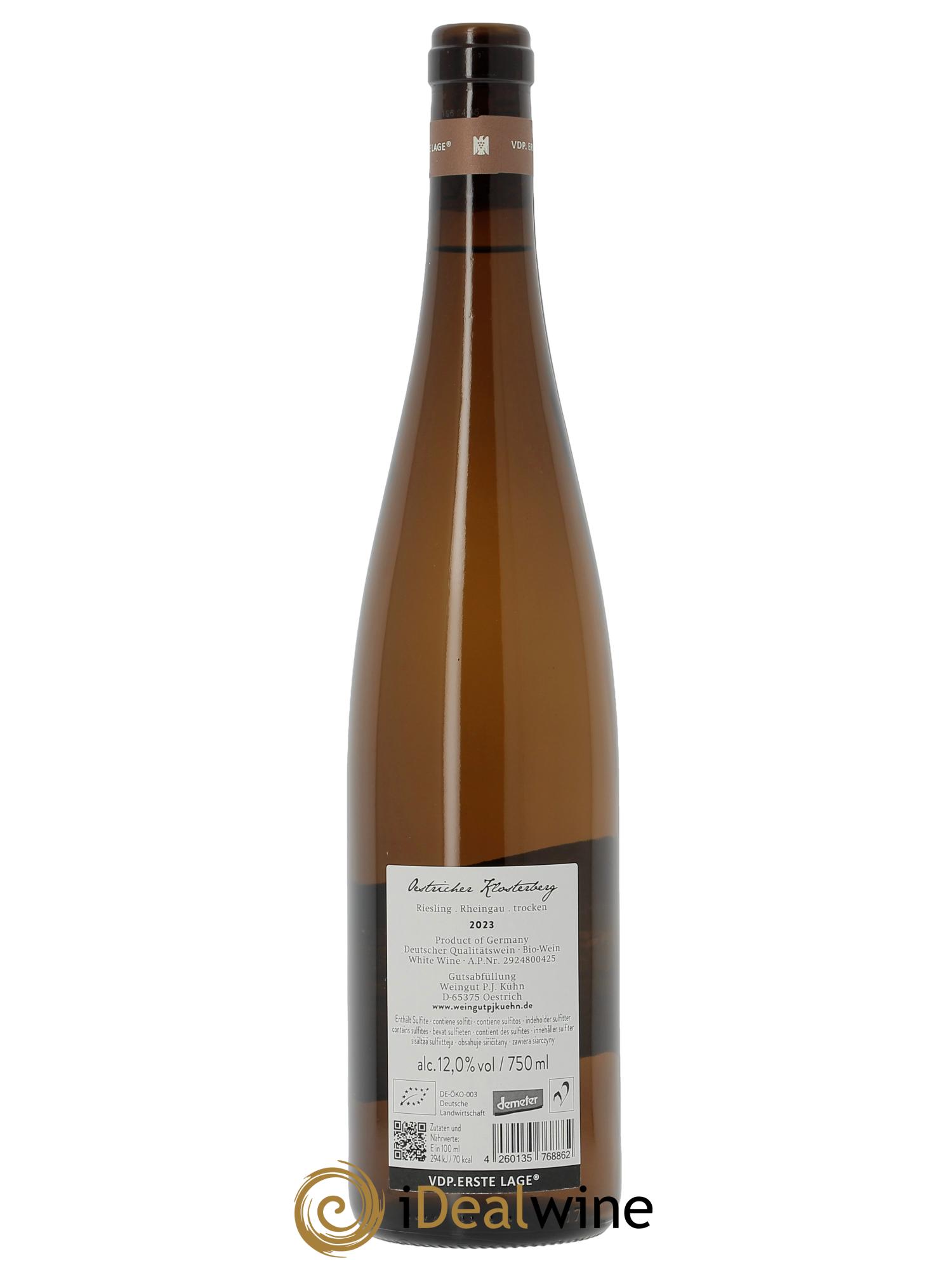 Rheingau Peter Jakob Kühn Riesling Oestricher Klosterberg 1er Cru Trocken 2023 - Lot de 1 bouteille - 1