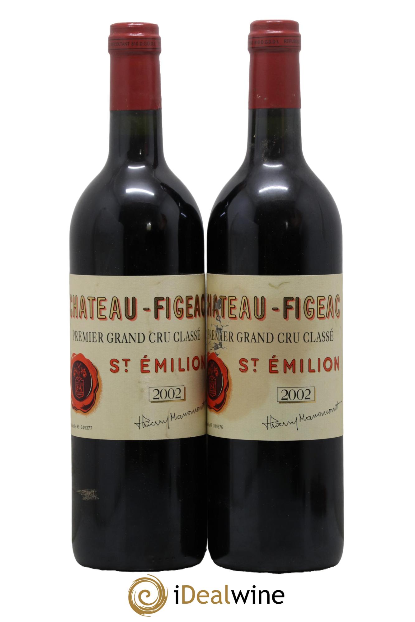 Château Figeac 1er Grand Cru Classé A 2002 - Lotto di 2 bottiglie - 0