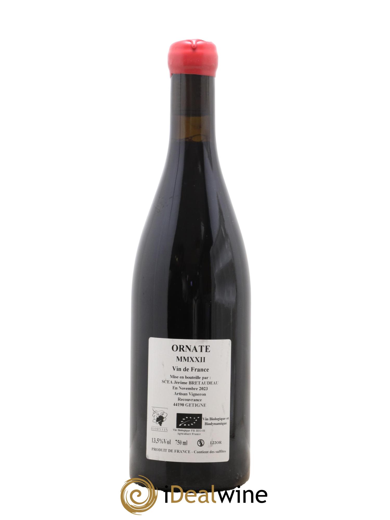 Vin de France Merlot Ornaté Jérôme Bretaudeau - Domaine de Bellevue 2022 - Lot de 1 bouteille - 1