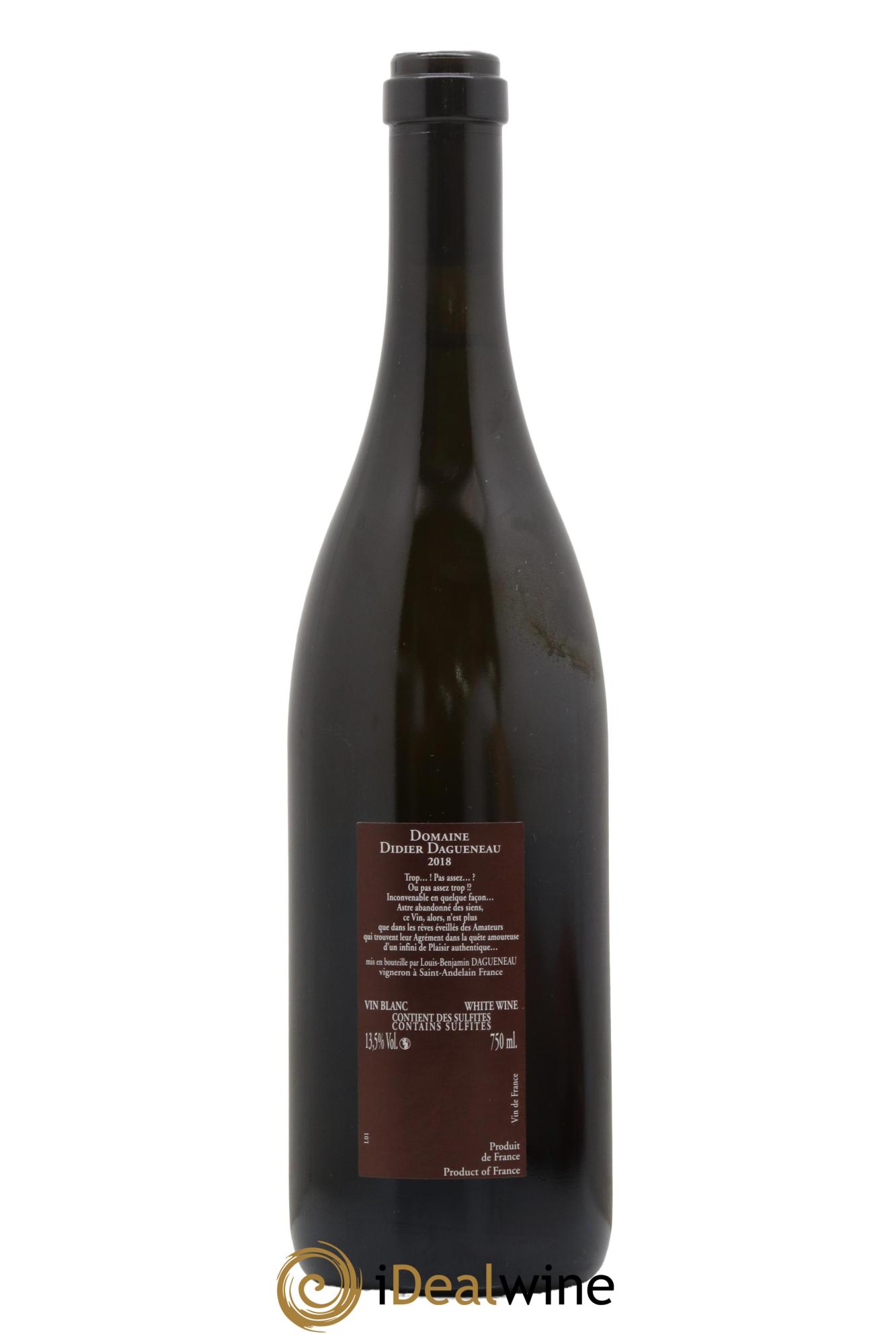 Vin de France (anciennement Pouilly-Fumé) Pur Sang Dagueneau (Domaine Didier - Louis-Benjamin) 2018 - Lot of 1 bottle - 1