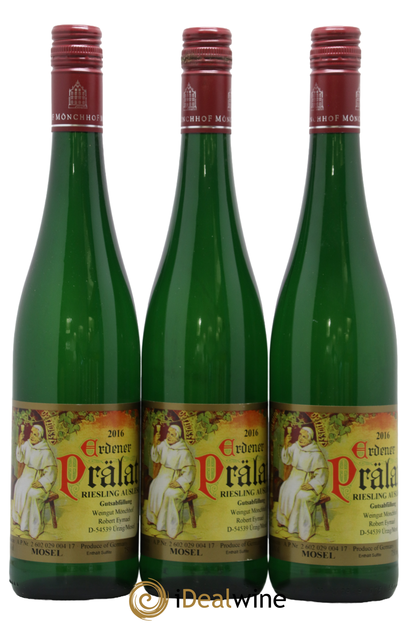 Allemagne Mosel-Saar Riesling Auslese Monchhof Pralat 2016 - Lot de 3 bouteilles - 0