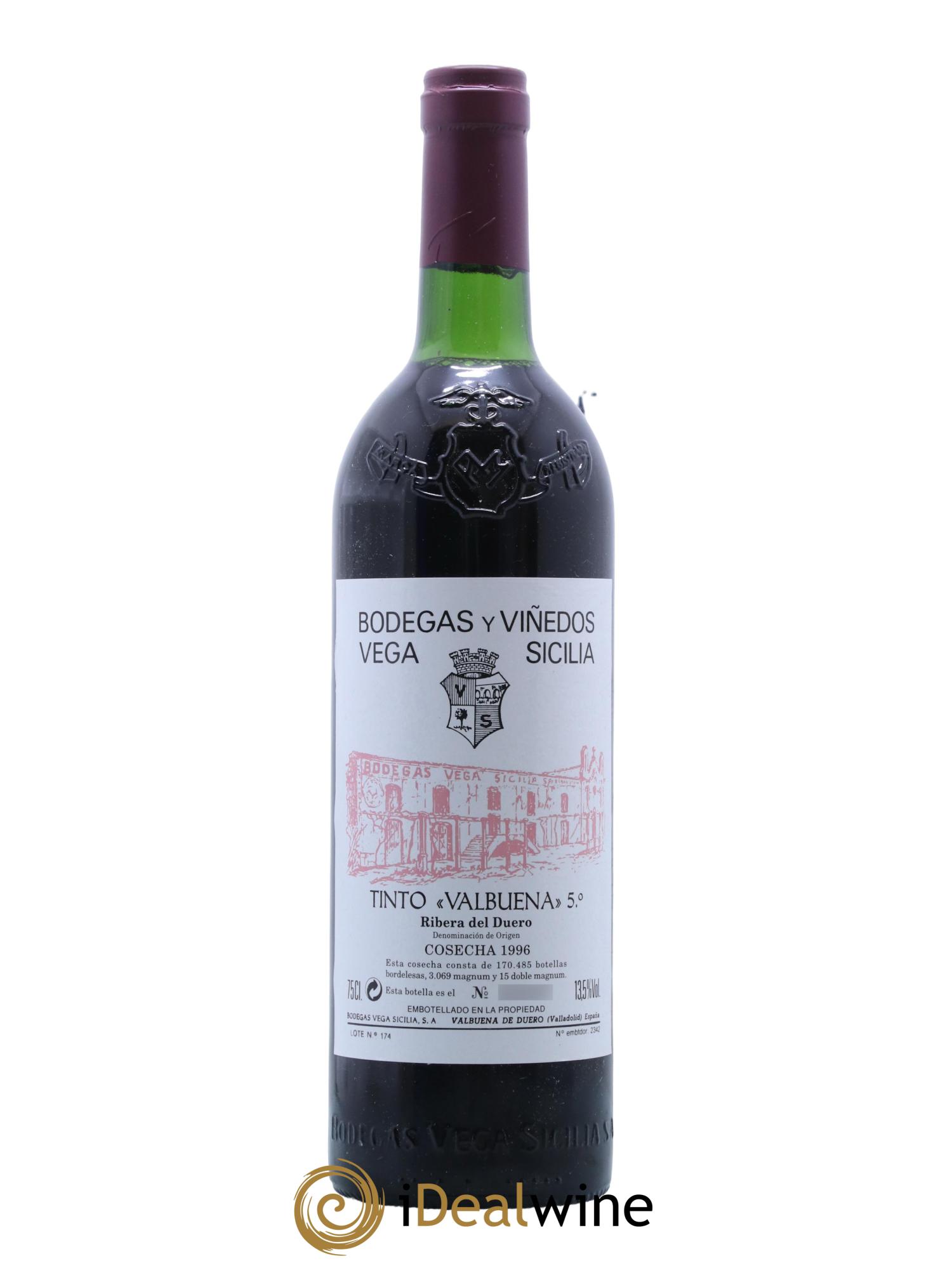 Ribera Del Duero DO Vega Sicilia Valbuena 5 ano Famille Alvarez 1996 - Lot de 1 bouteille - 0