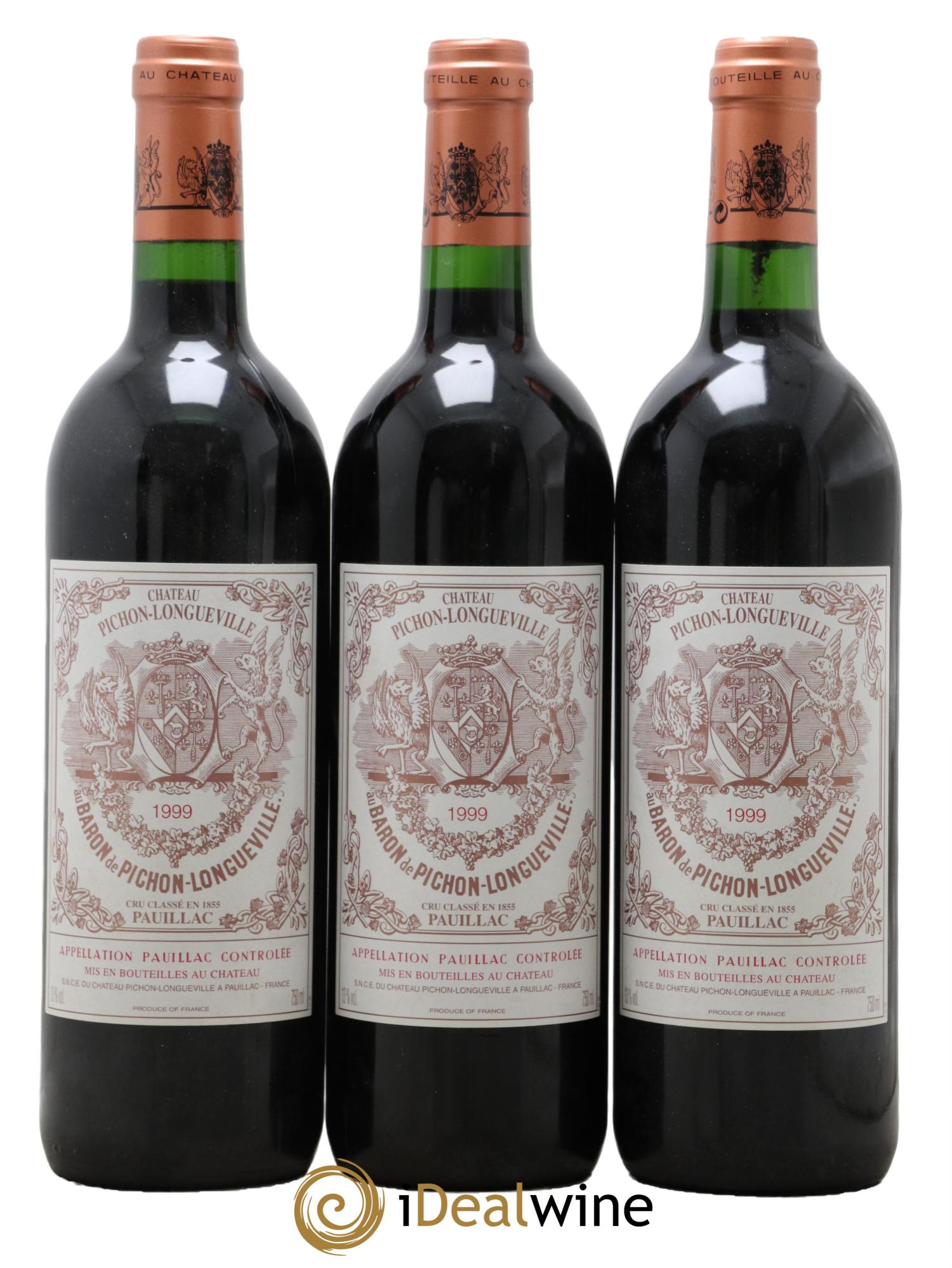 Pichon Longueville Baron 2ème Grand Cru Classé 1999 - Lotto di 3 bottiglie - 0