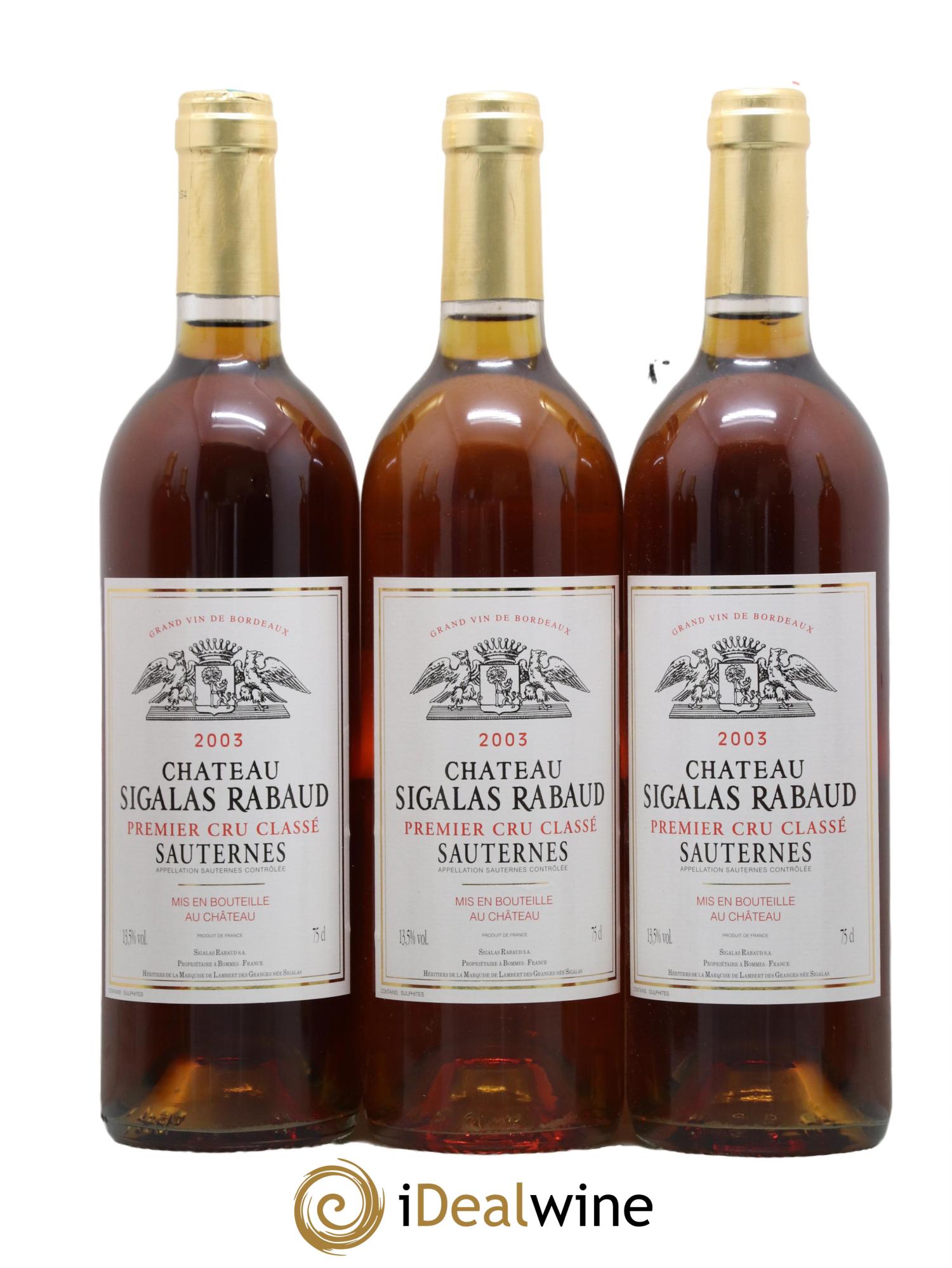 Château Sigalas Rabaud 1er Grand Cru Classé 2003 - Lotto di 12 bottiglie - 3