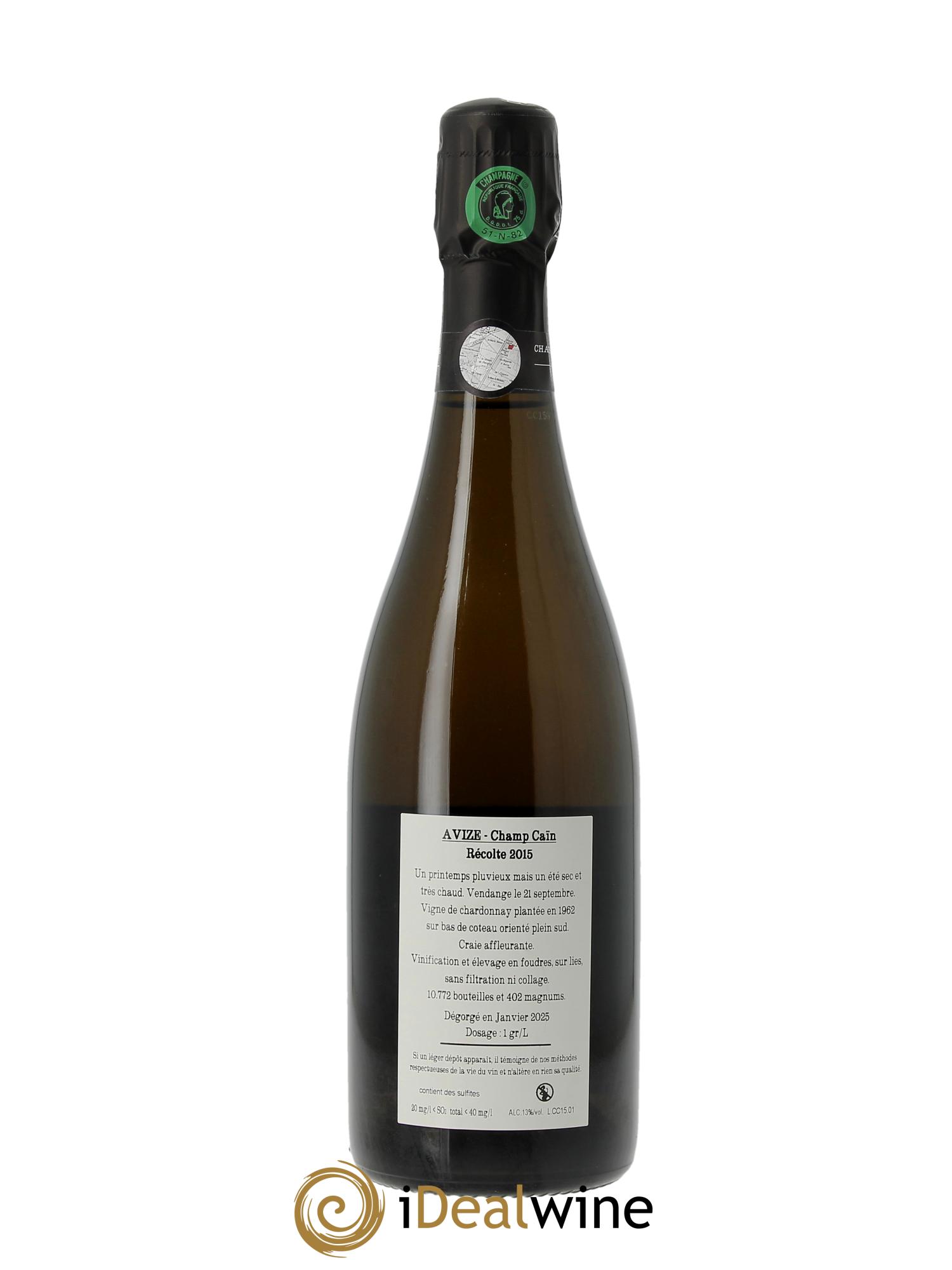 Avize Champ Caïn Extra-Brut Jacquesson  2015 - Lot de 1 bouteille - 1