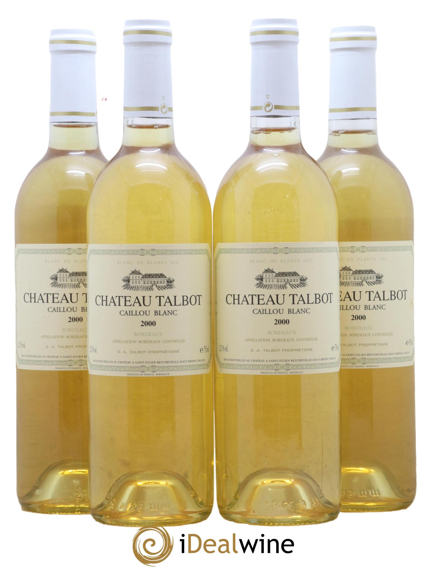 Château Talbot Caillou Blanc 2000 - Posten von 4 Flaschen - 0