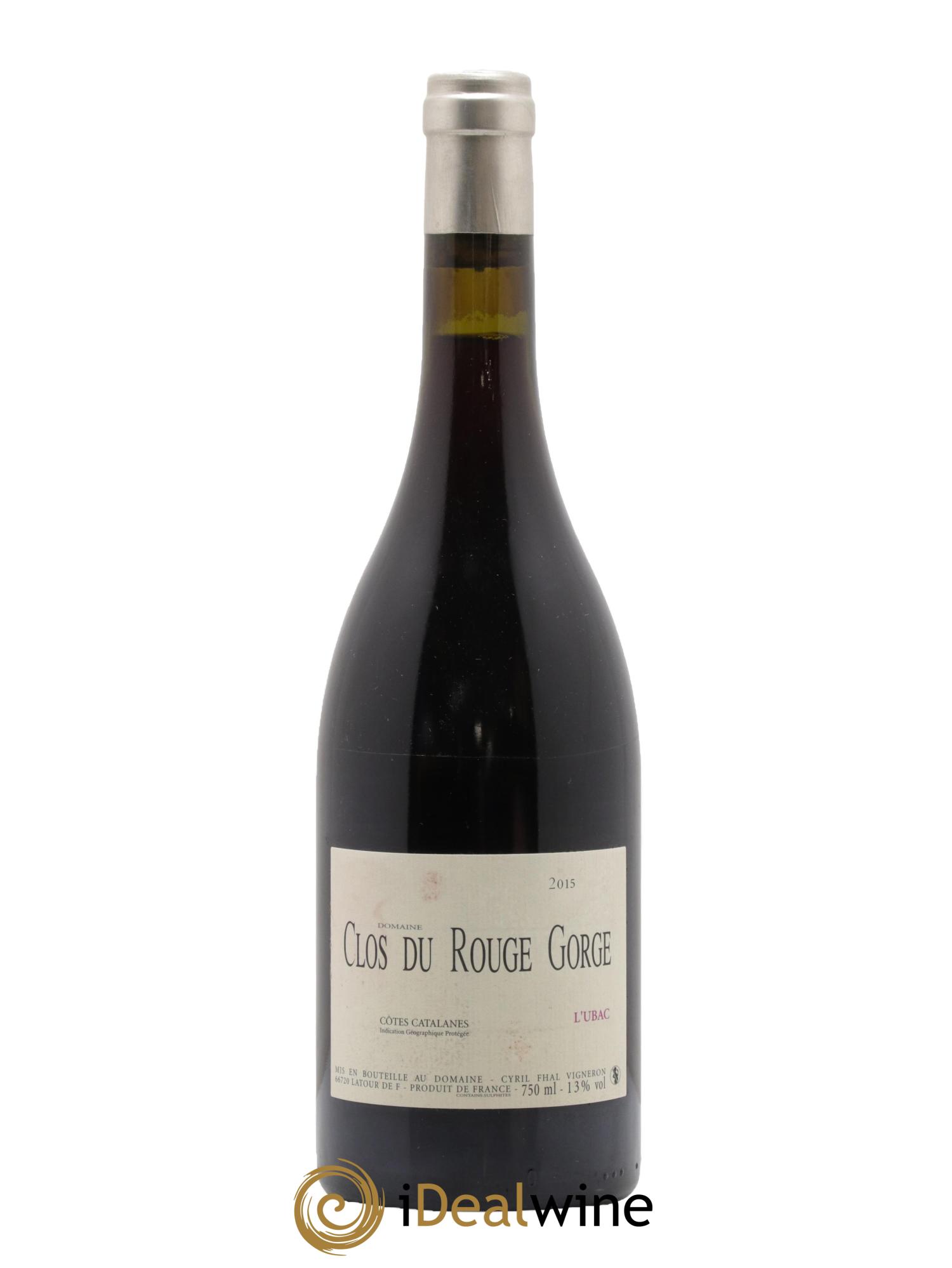 Côtes Catalanes Clos du Rouge Gorge L'Ubac Cyril Fhal 2015 - Lot de 1 bouteille - 0