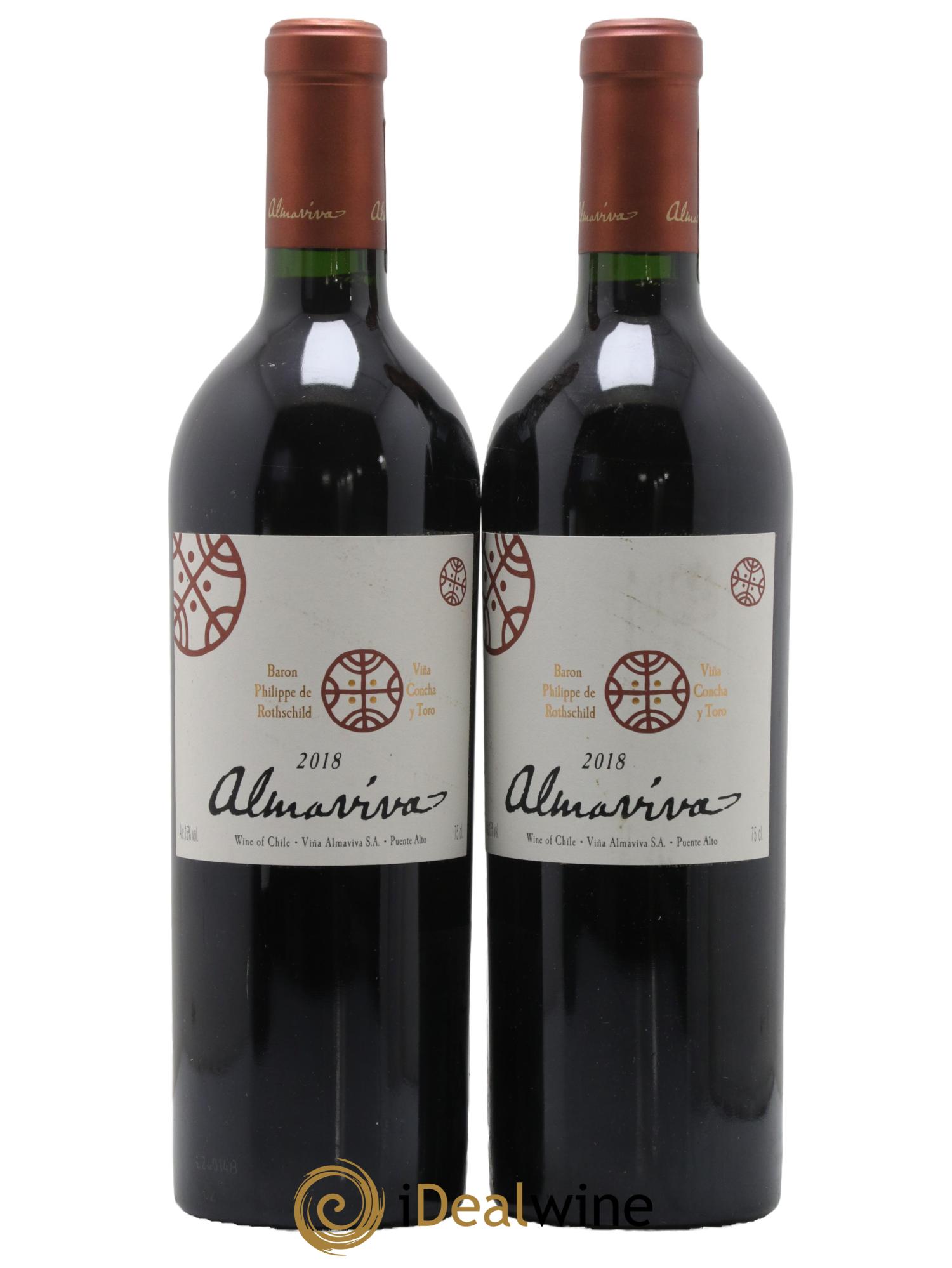Chili Almaviva Baron P. de Rothschild Concha y Toro 2018 - Lot de 2 bouteilles - 0