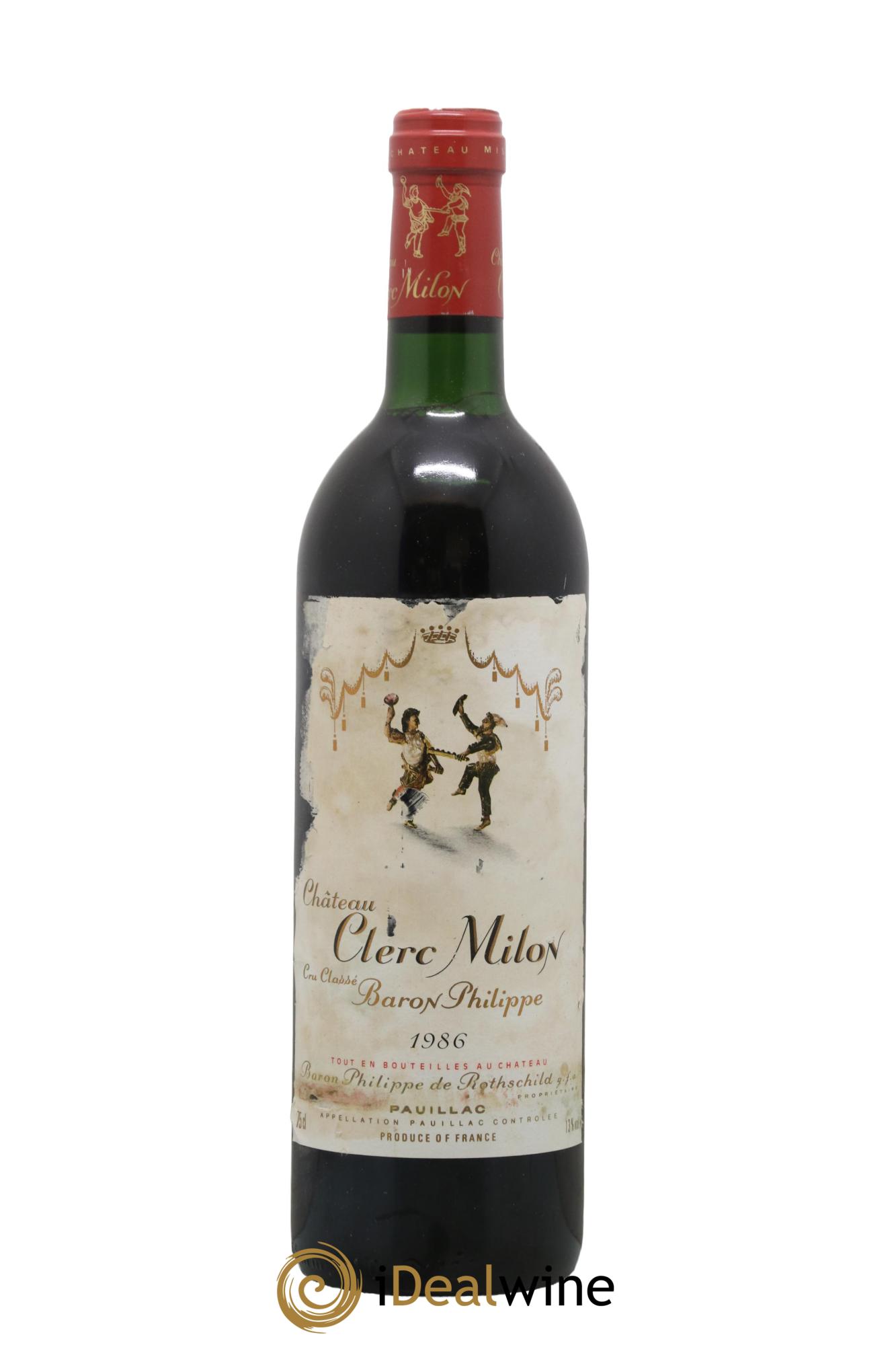 Château Clerc Milon 5ème Grand Cru Classé 1986 - Lot de 1 bouteille - 0