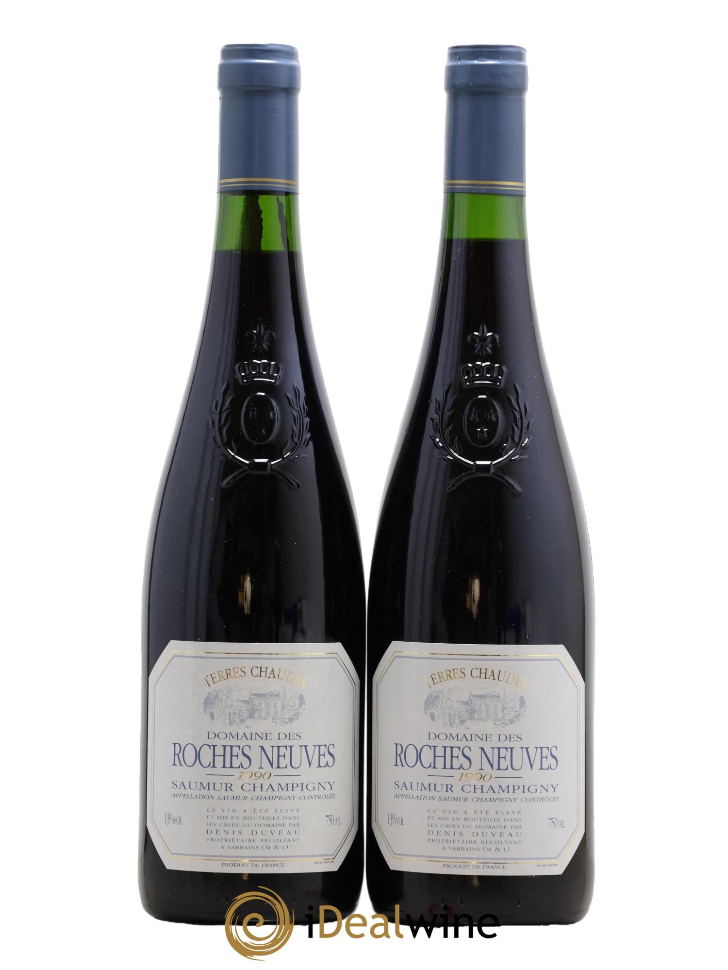 Saumur-Champigny Terres Chaudes Domaine Des Roches Neuves Denis Duveau 1990 - Lot de 2 bouteilles - 0