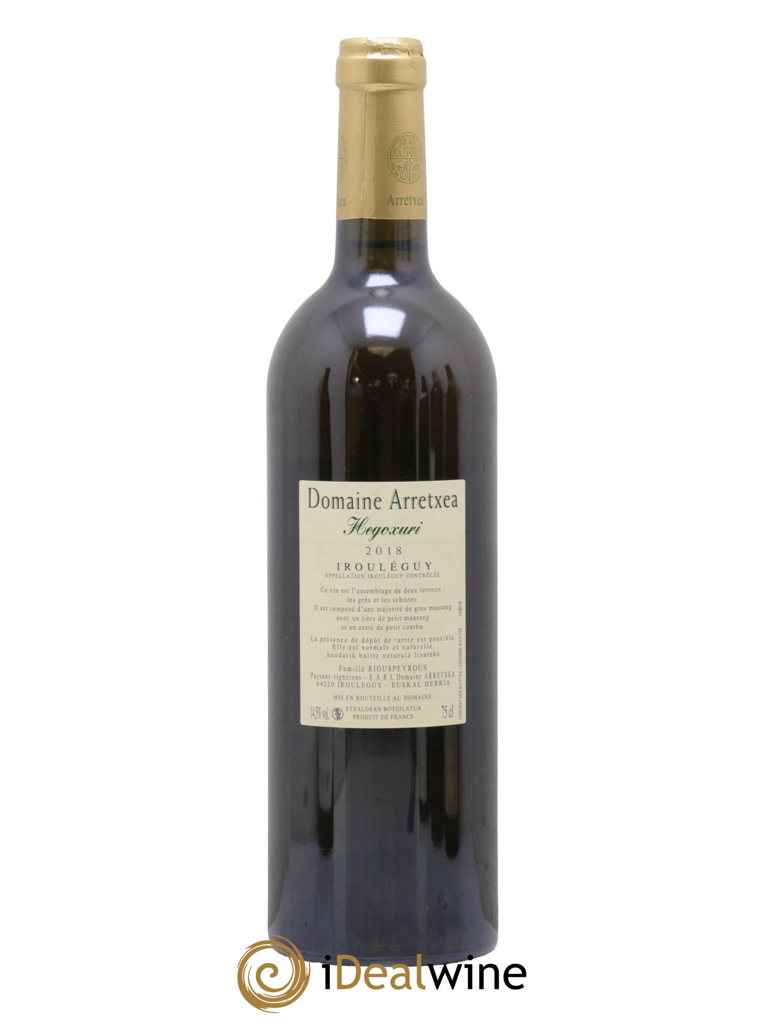 Irouléguy Hegoxuri Arretxea (Domaine) 2018 - Lotto di 1 bottiglia - 1
