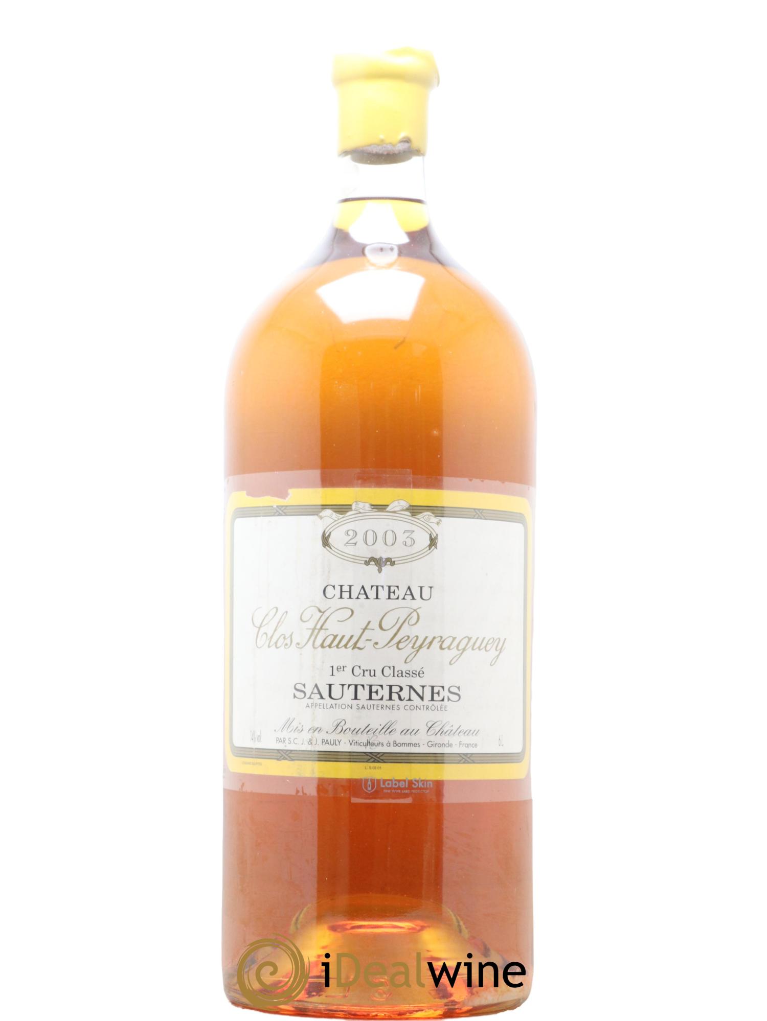 Clos Haut-Peyraguey 1er Grand Cru Classé 2003 - Lotto di 1 mathusalem - 1